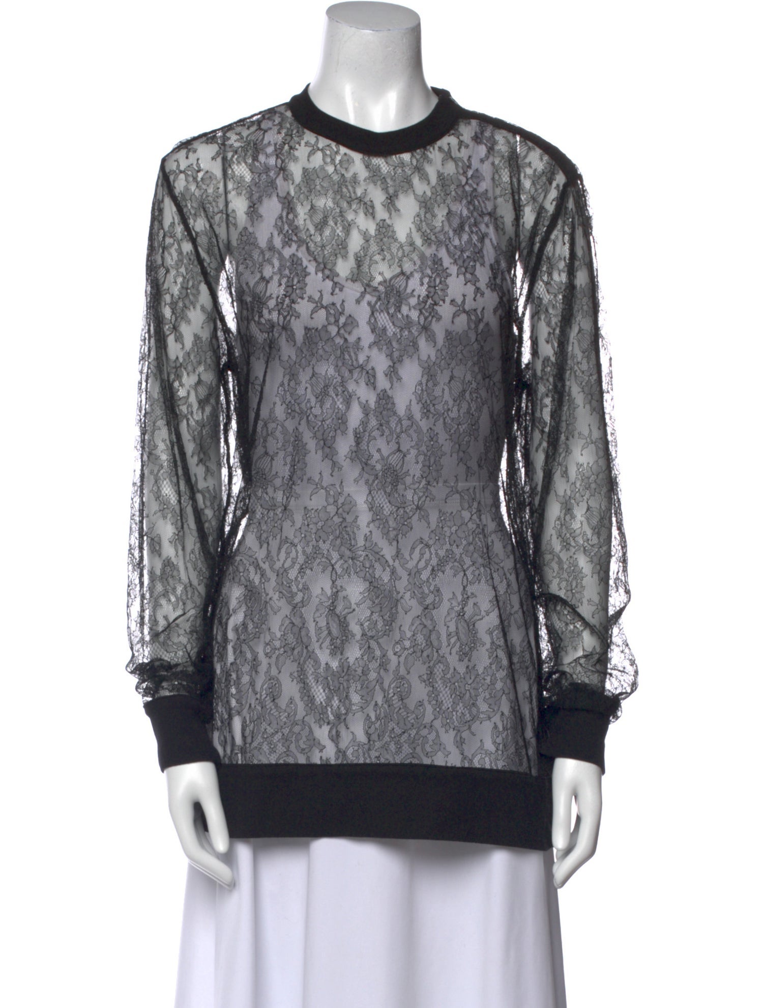 Givenchy Lace Pattern Crew Neck Sweatshirt