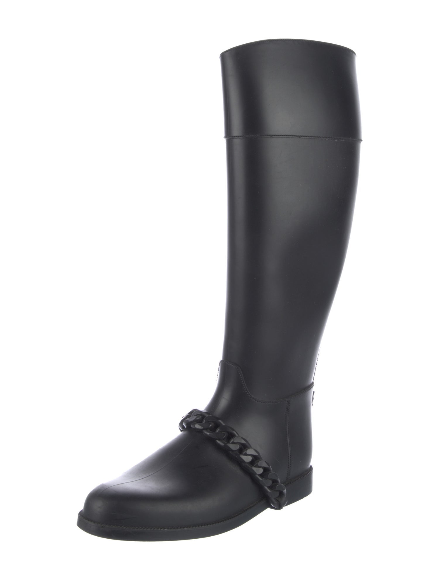 Givenchy Rubber Chain-Link Accents Rain Boots