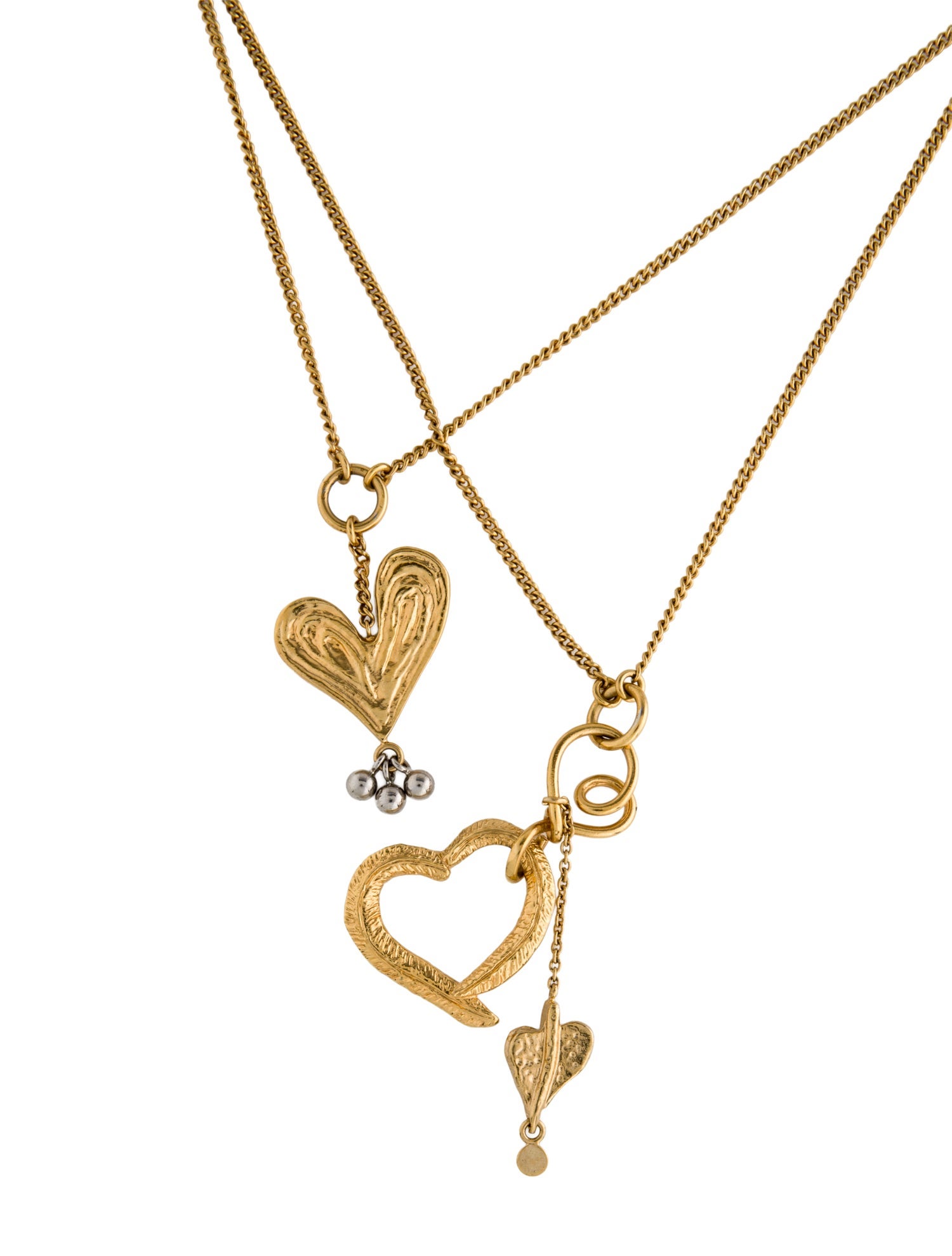 Givenchy Double Strand Heart Pendant Necklace