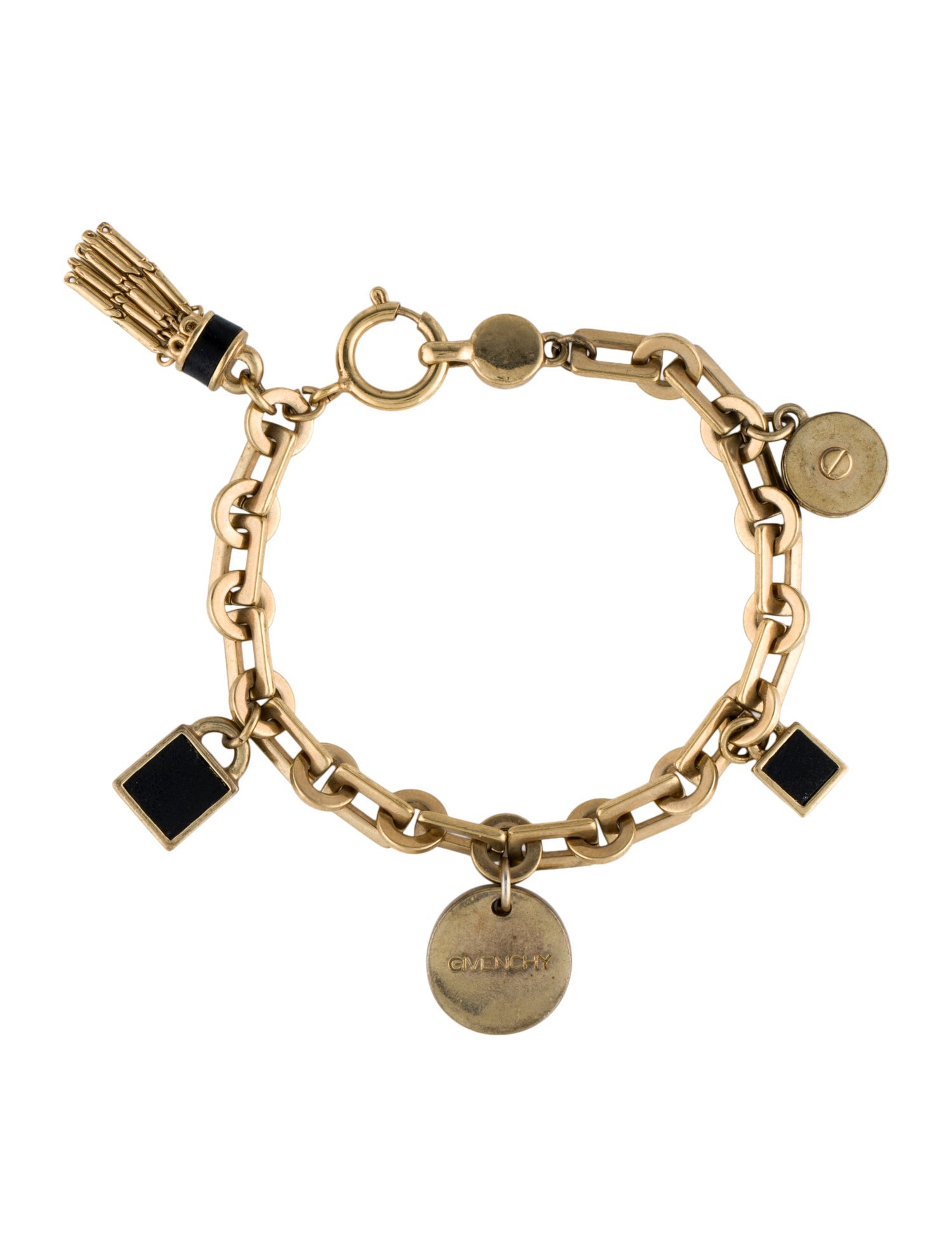 Givenchy Leather Charm Link Bracelet