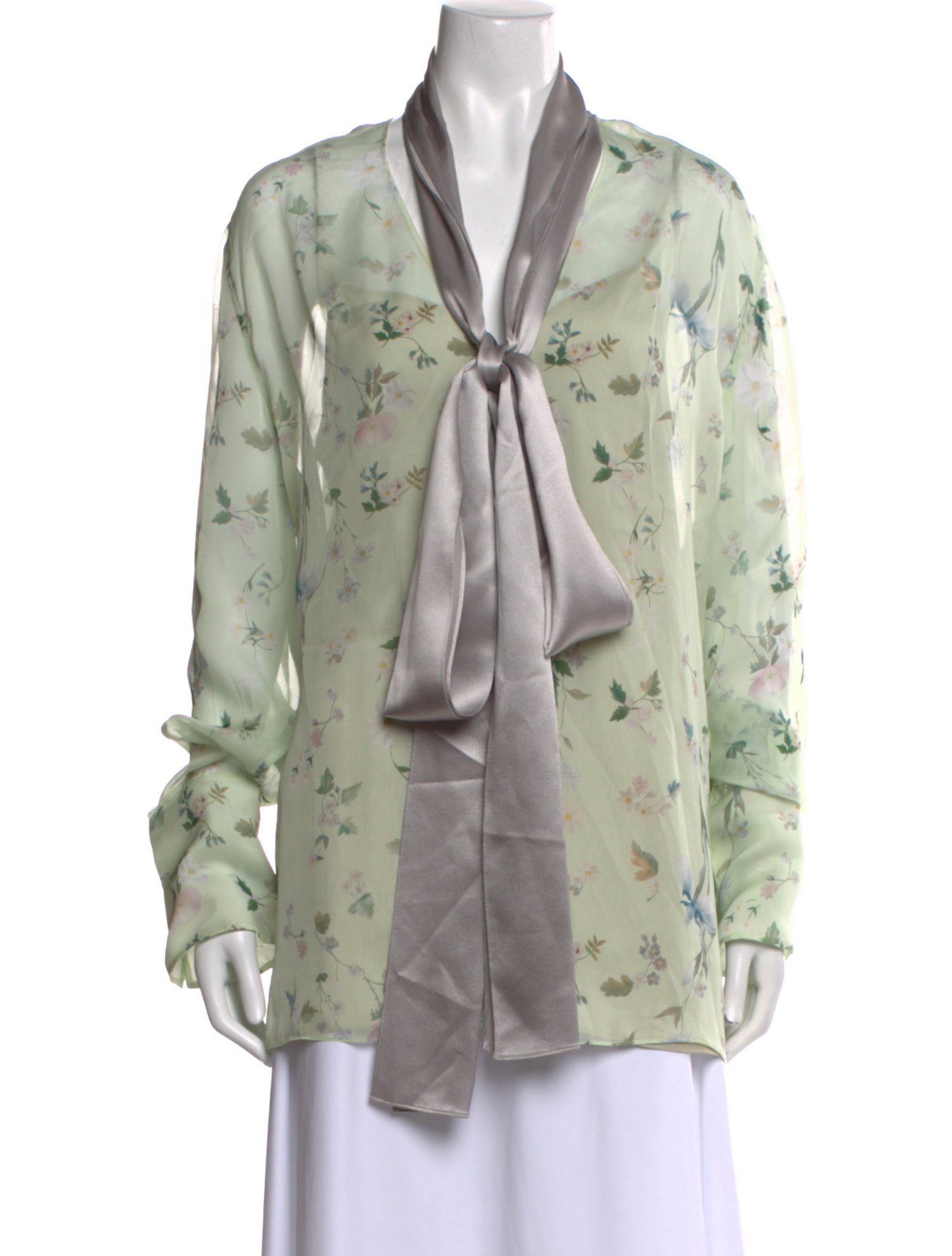 Givenchy Silk Floral Print Button-Up Top