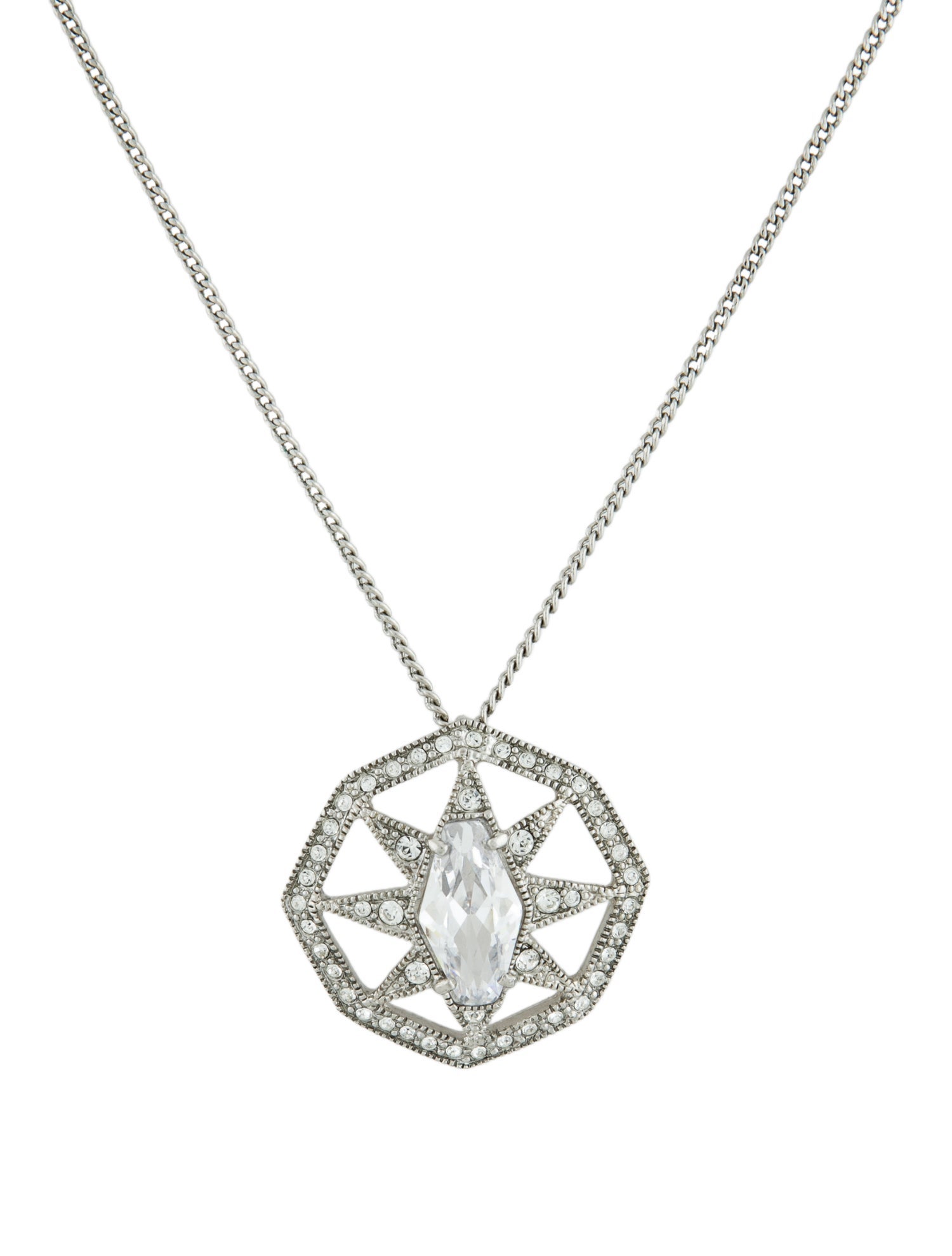 Givenchy Crystal Circle Pendant Necklace