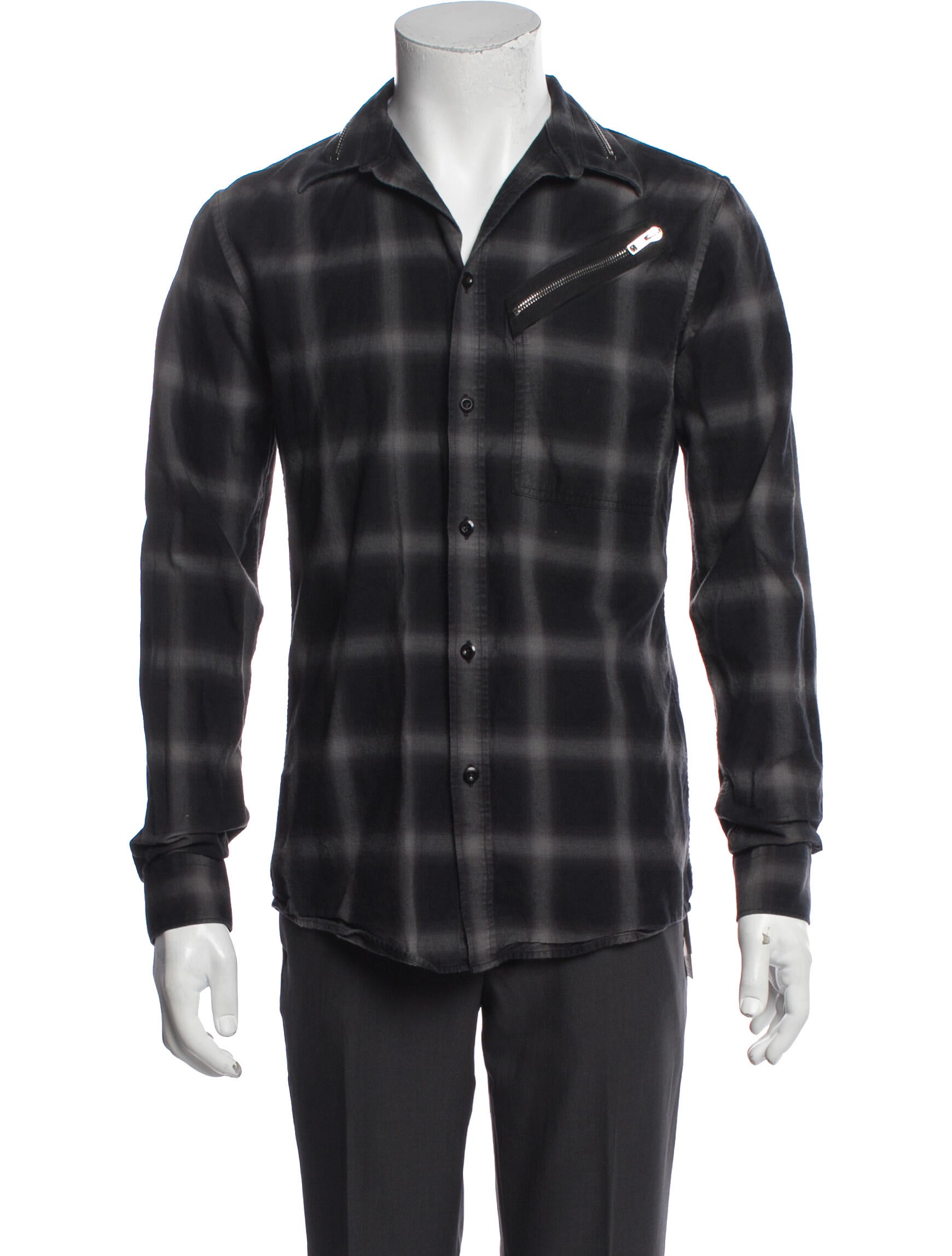 Givenchy Plaid Print Long Sleeve Western Shirt