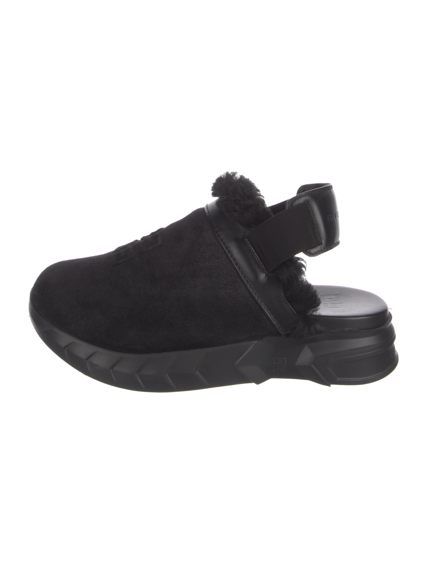 Givenchy Suede Fur Trim Mules