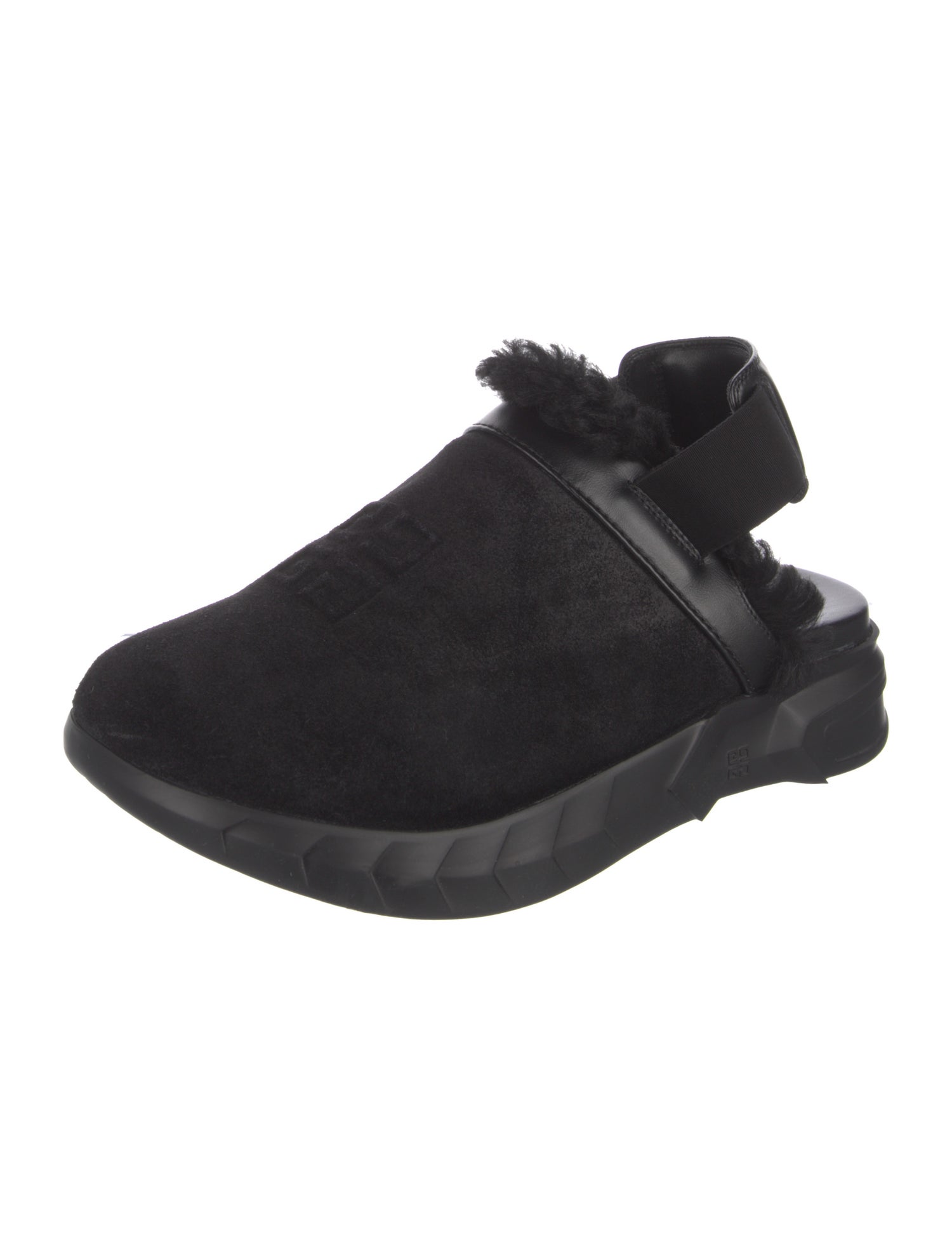 Givenchy Suede Fur Trim Mules