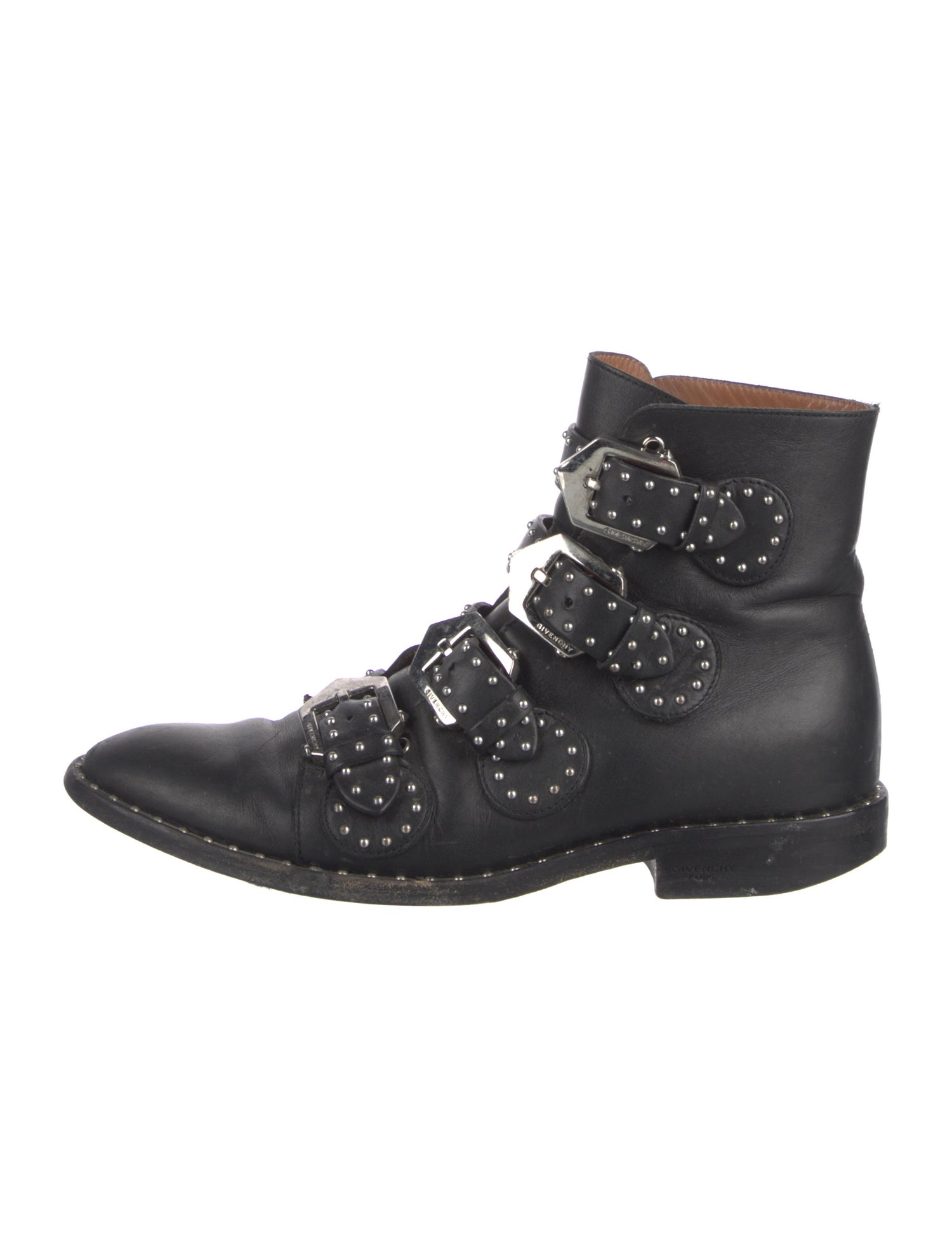 Givenchy Leather Studded Accents Combat Boots