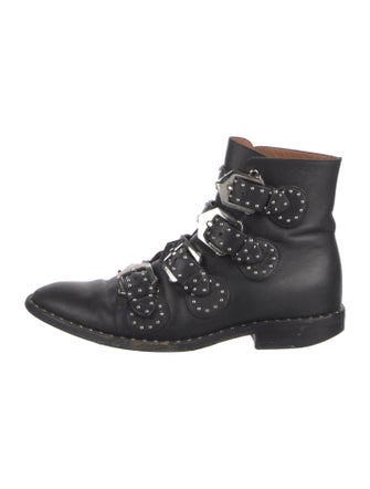 Givenchy Leather Studded Accents Combat Boots