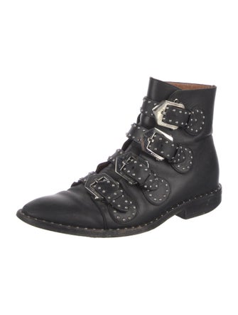 Givenchy Leather Studded Accents Combat Boots