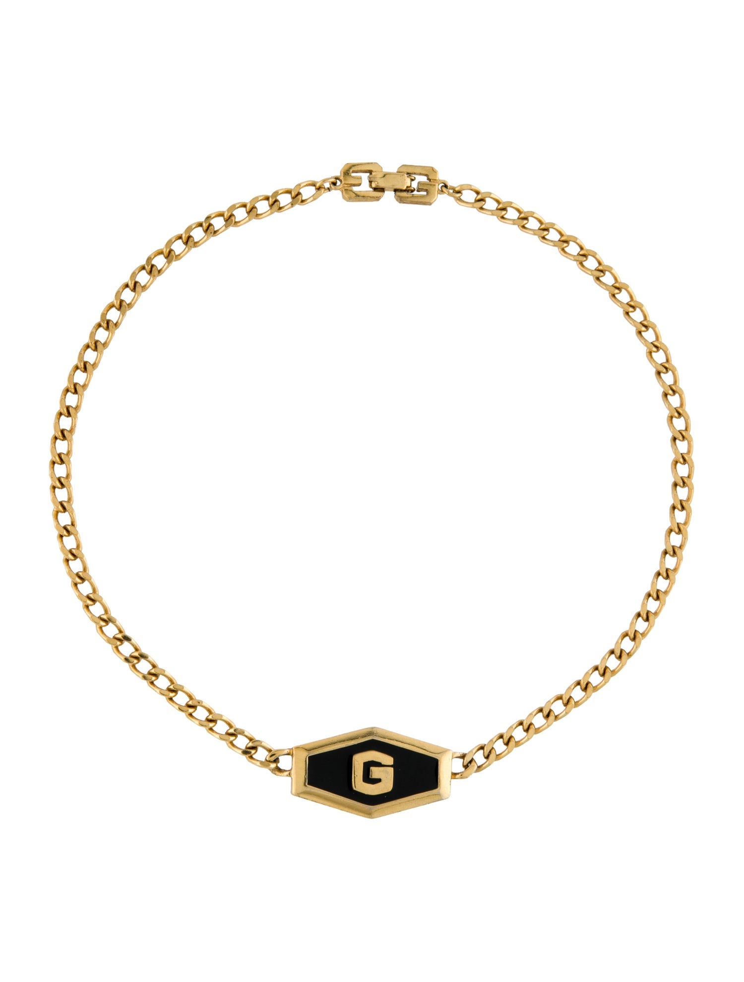 Givenchy Vintage Enamel G Collar Necklace