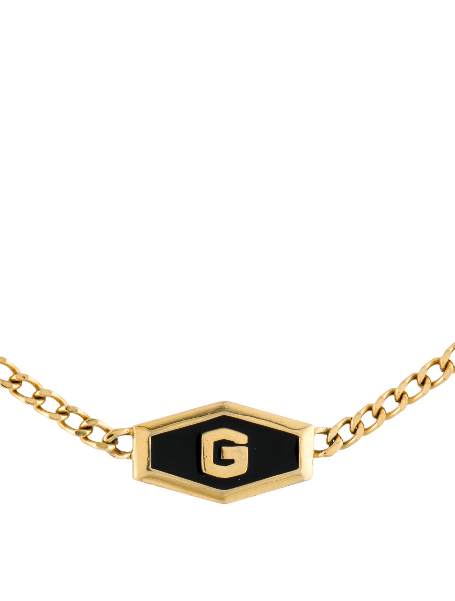 Givenchy Vintage Enamel G Collar Necklace
