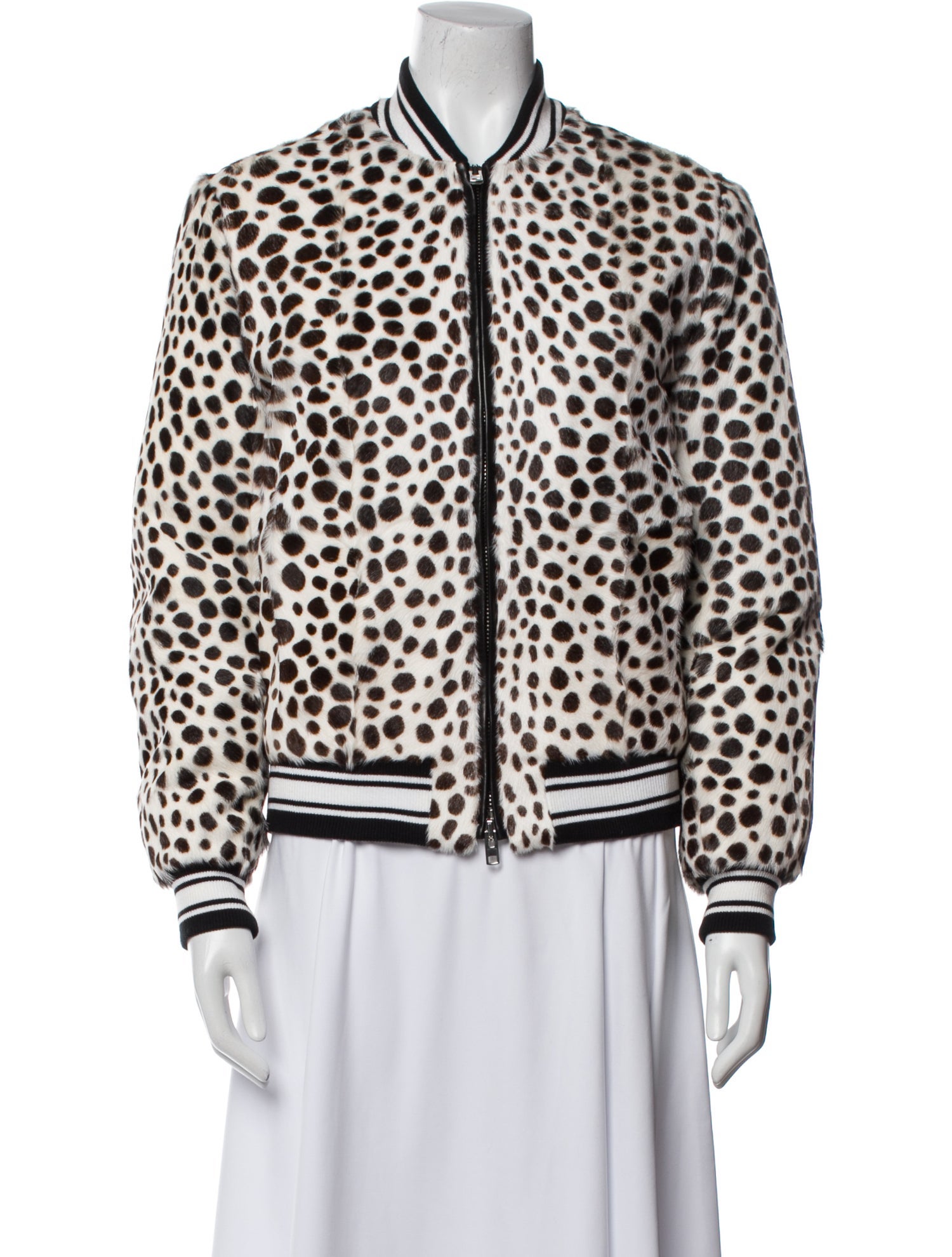 Givenchy Lambskin Animal Print Bomber Jacket