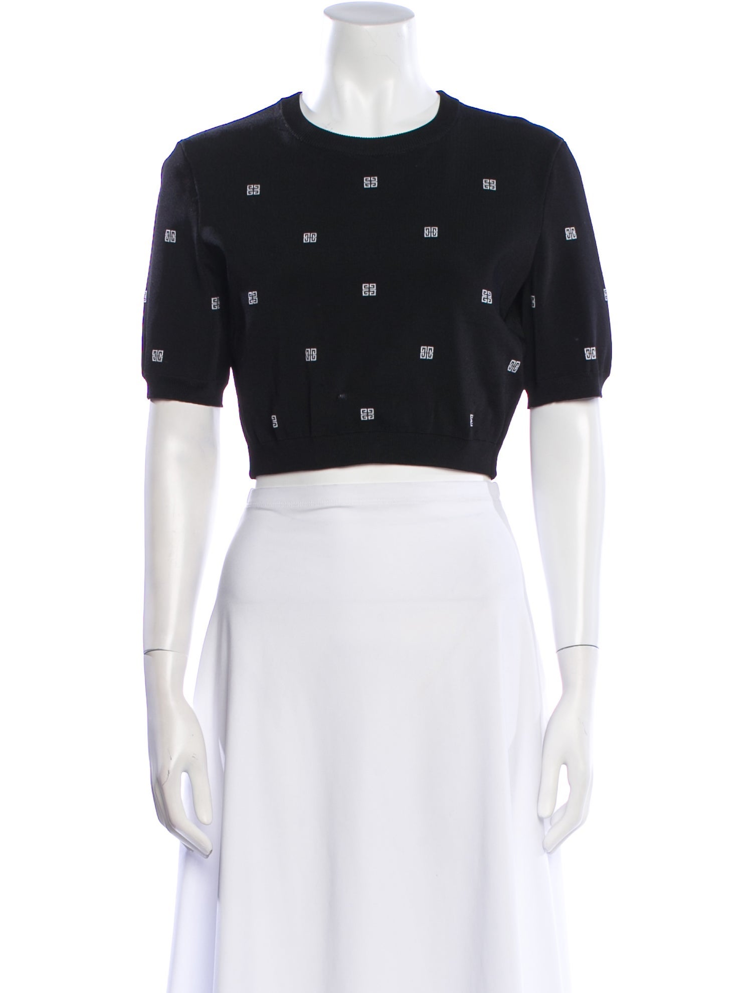 Givenchy Crew Neck Short Sleeve Crop Top