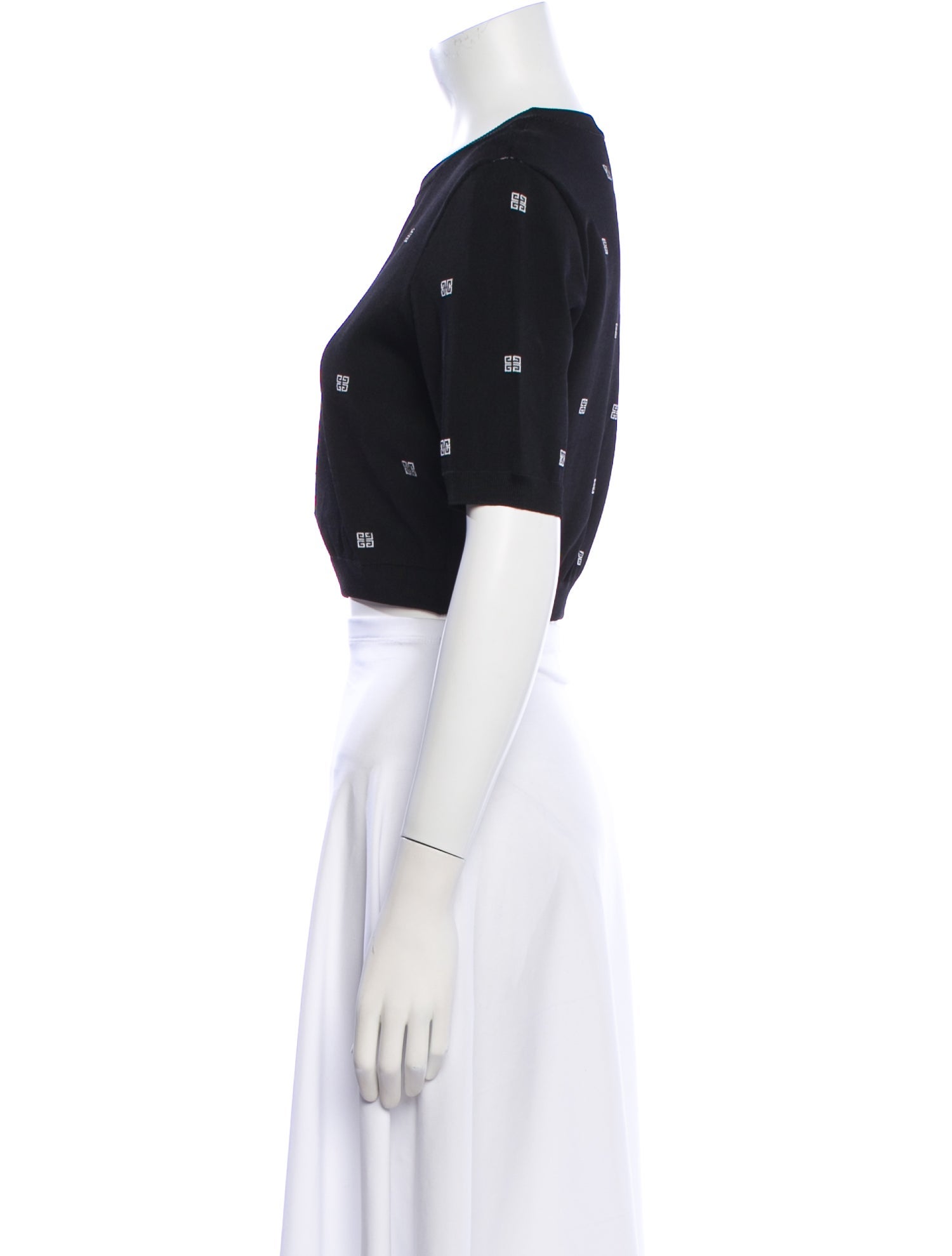 Givenchy Crew Neck Short Sleeve Crop Top