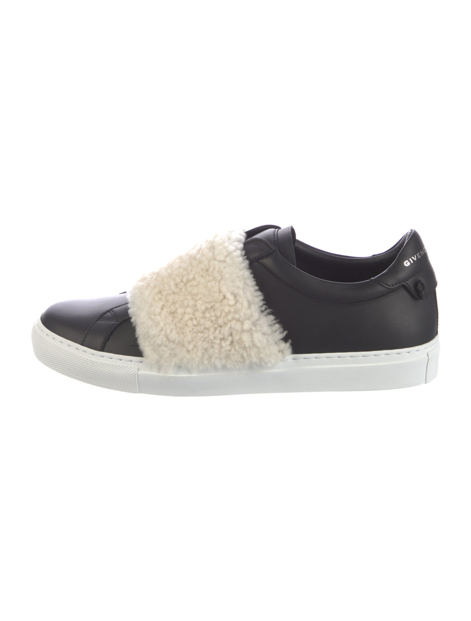 Givenchy Leather Fur Trim Sneakers