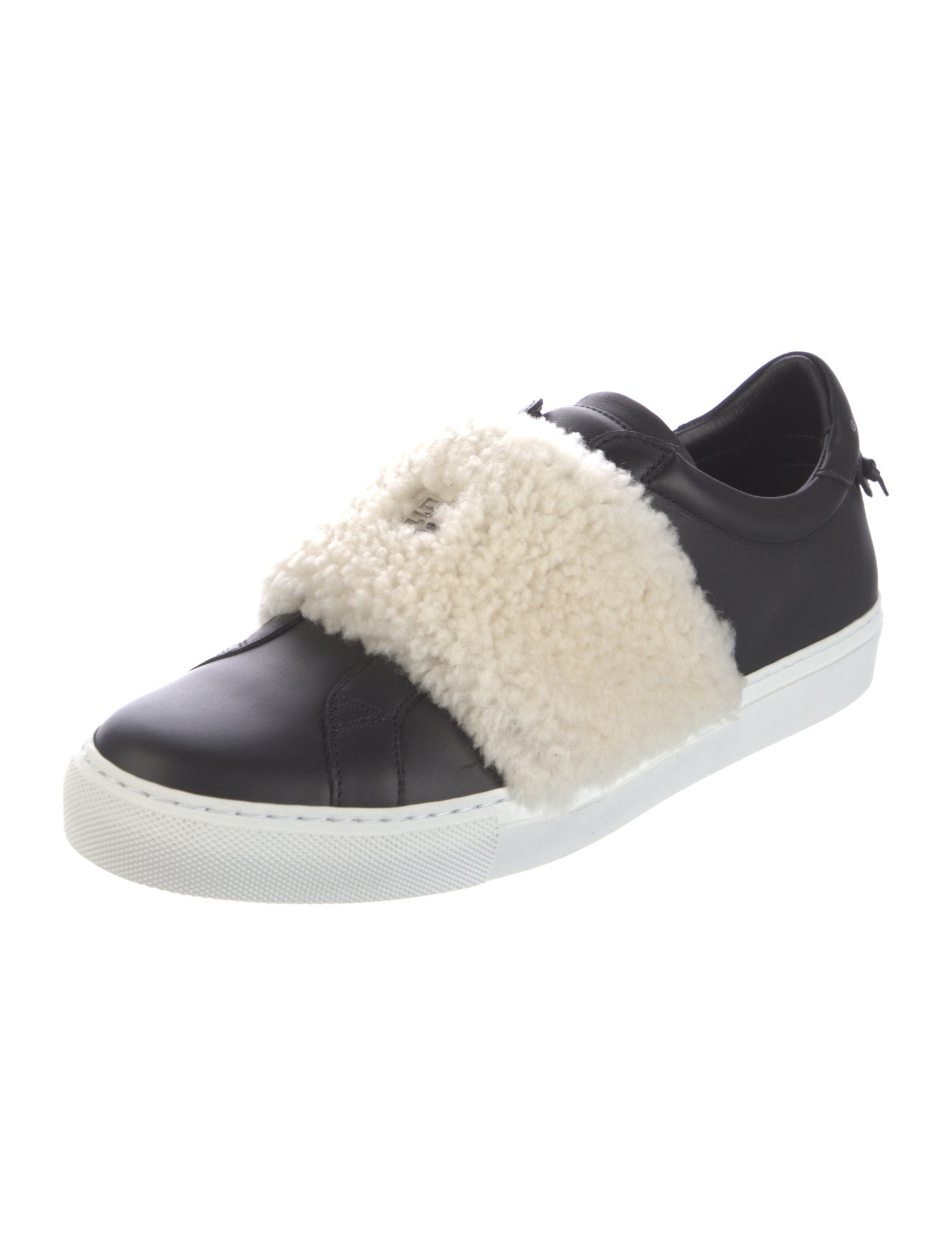 Givenchy Leather Fur Trim Sneakers