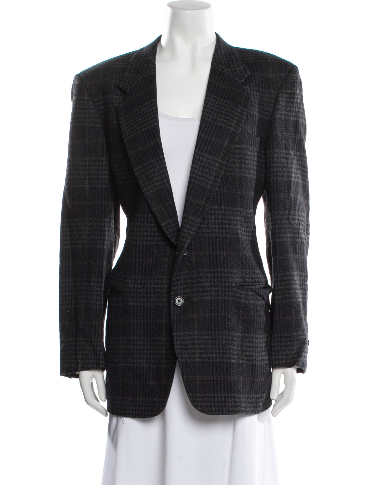 Givenchy Wool Plaid Print Blazer