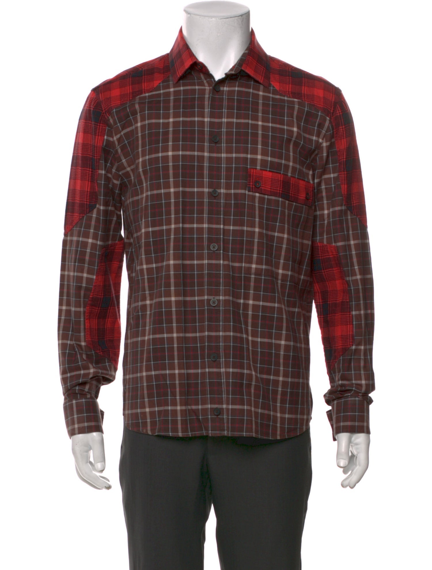 Givenchy Plaid Print Long Sleeve Shirt