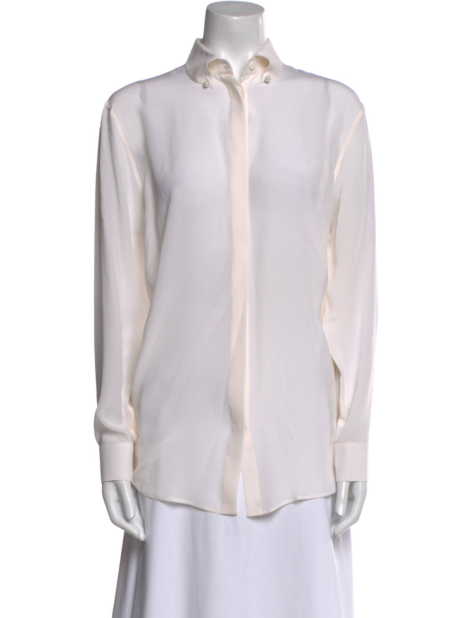 Givenchy Silk Long Sleeve Button-Up Top w/ Tags