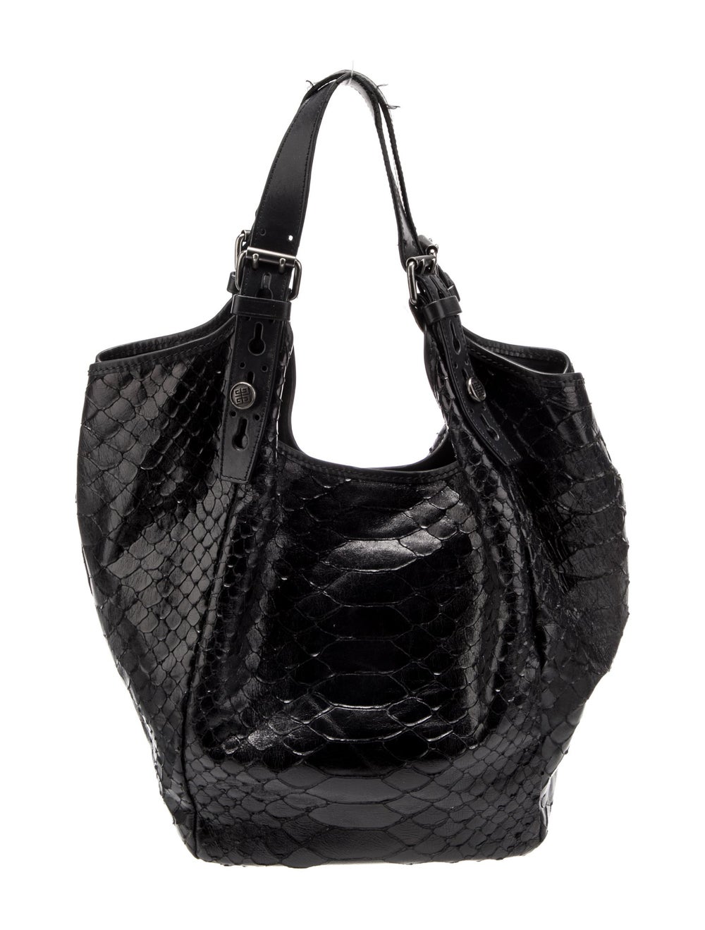 Givenchy Shoulder Bag Black Python Silver-Tone Ha… - image 1