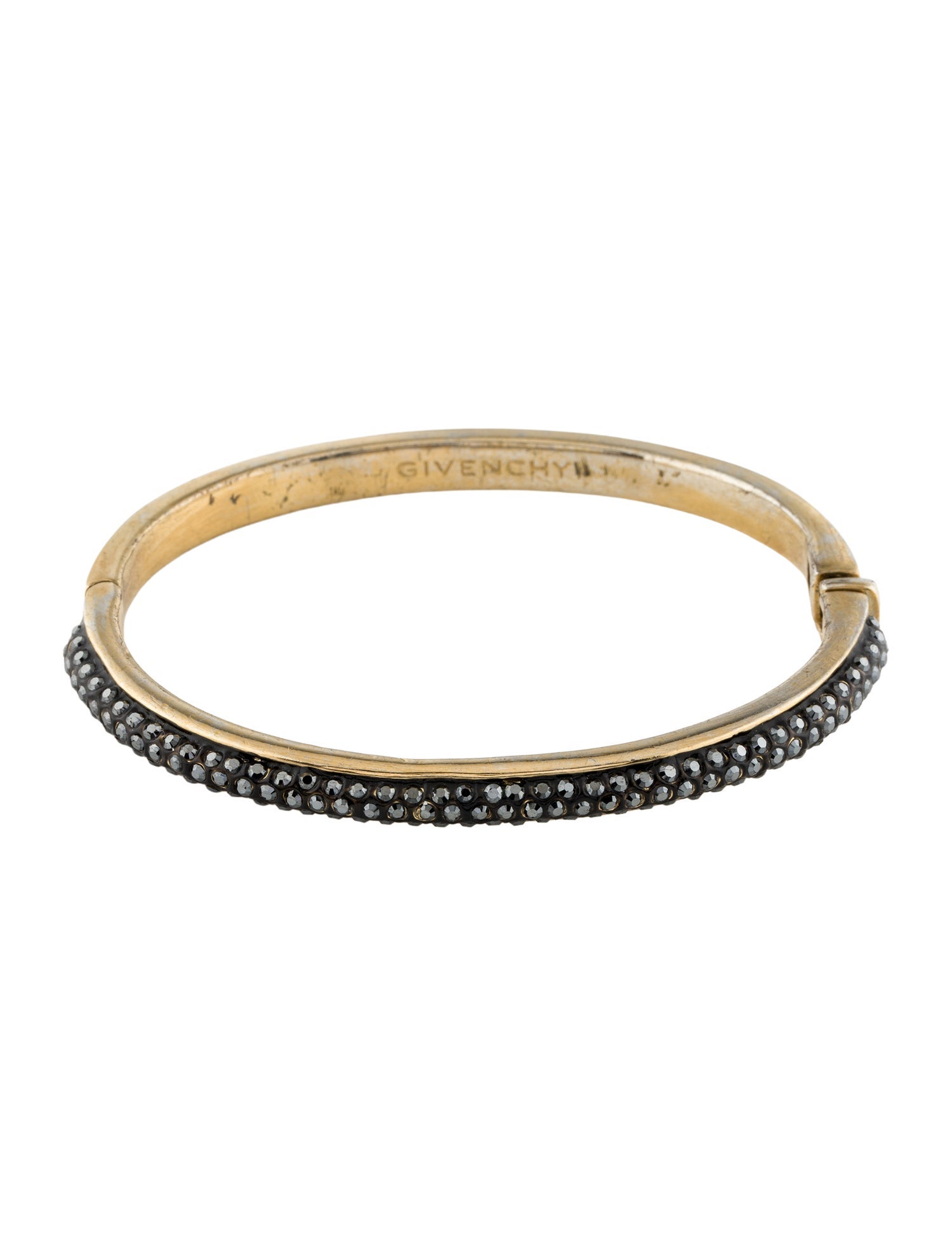Givenchy Crystal Hinged Bangle Bracelet