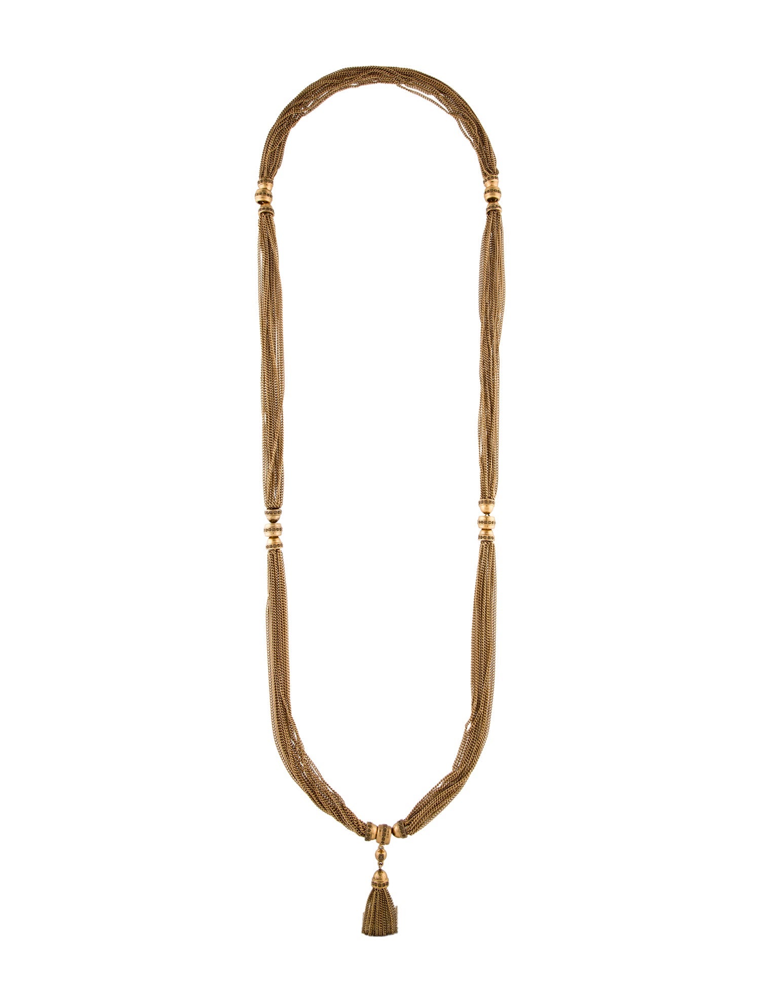 Givenchy Crystal Tassel Multistrand Pendant Necklace