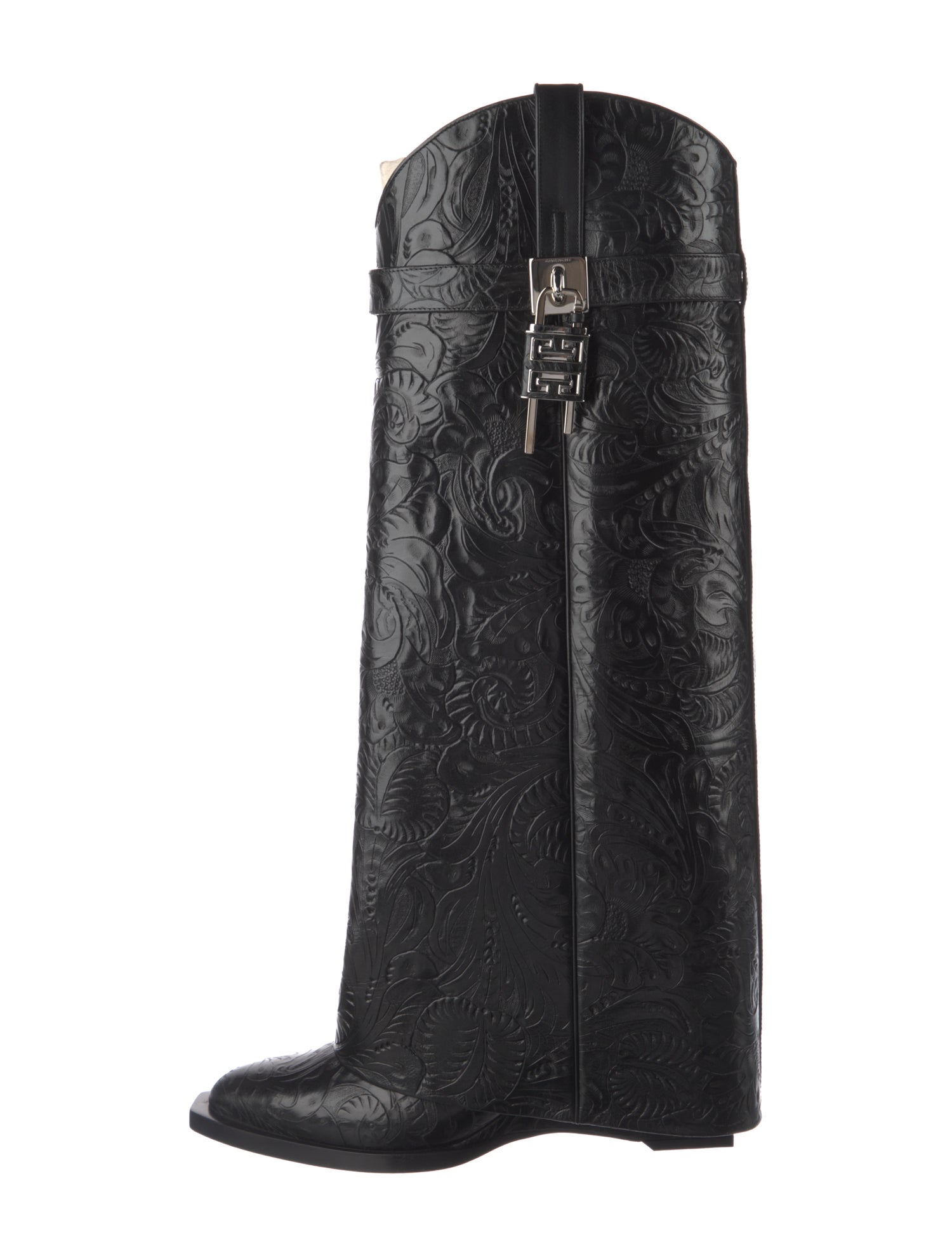 Givenchy Leather Animal Print Riding Boots