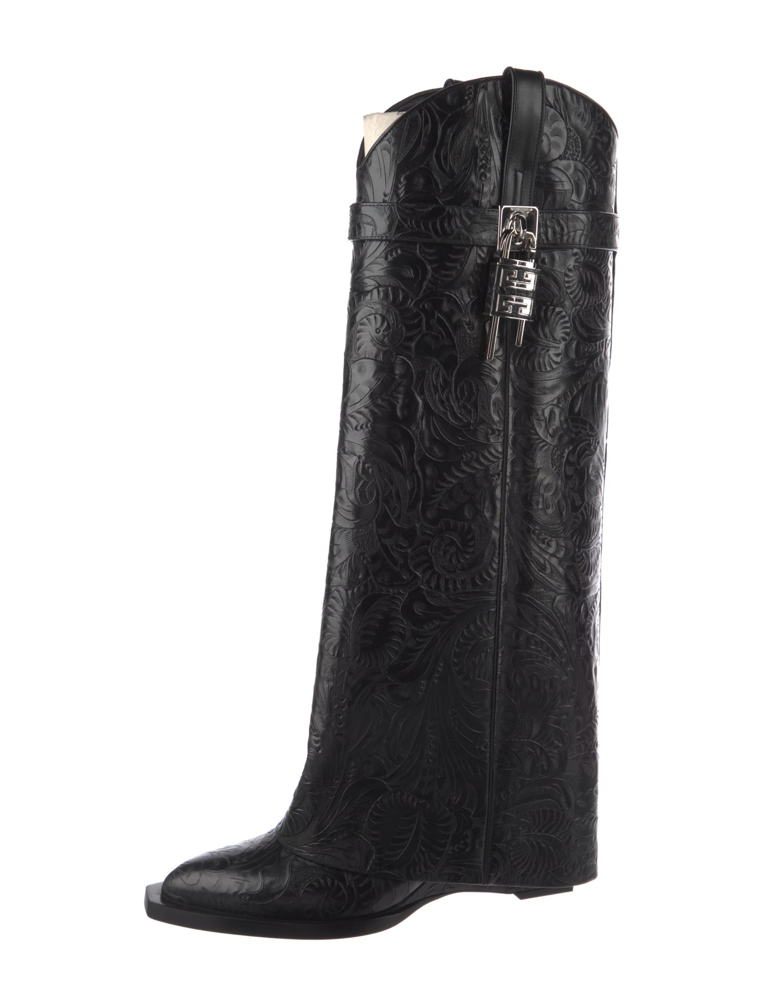 Givenchy Leather Animal Print Riding Boots