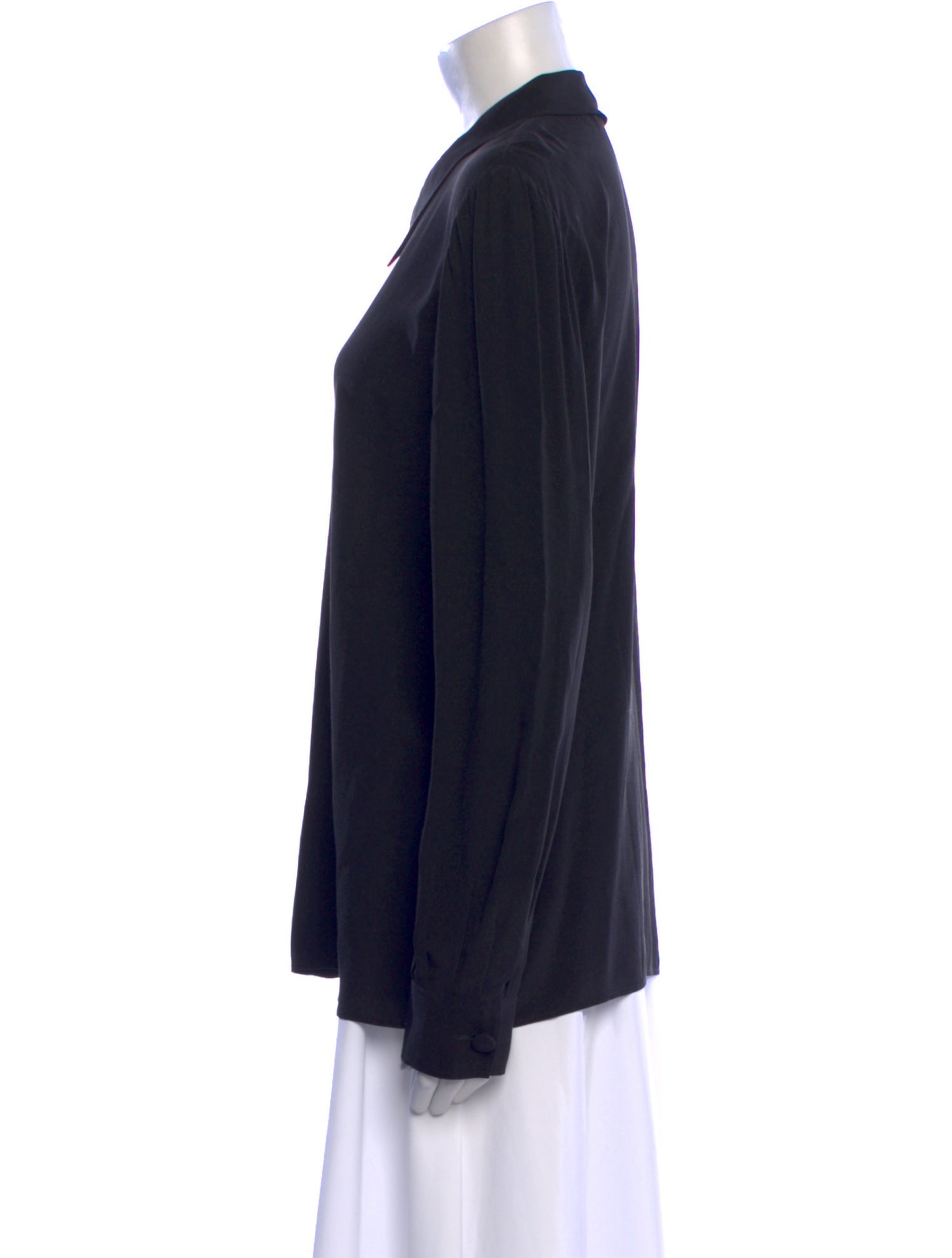 Givenchy Silk Long Sleeve Button-Up Top