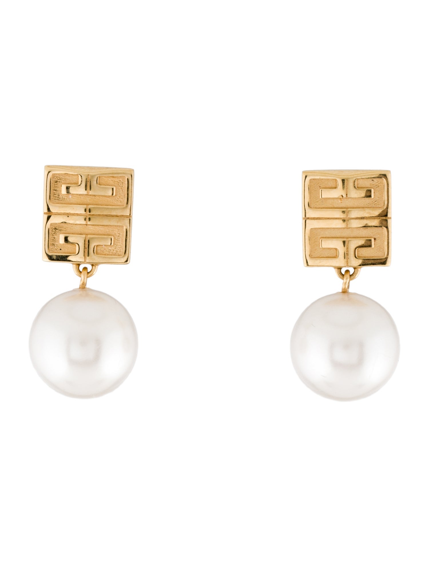 Givenchy Faux Pearl 4G Drop Earrings
