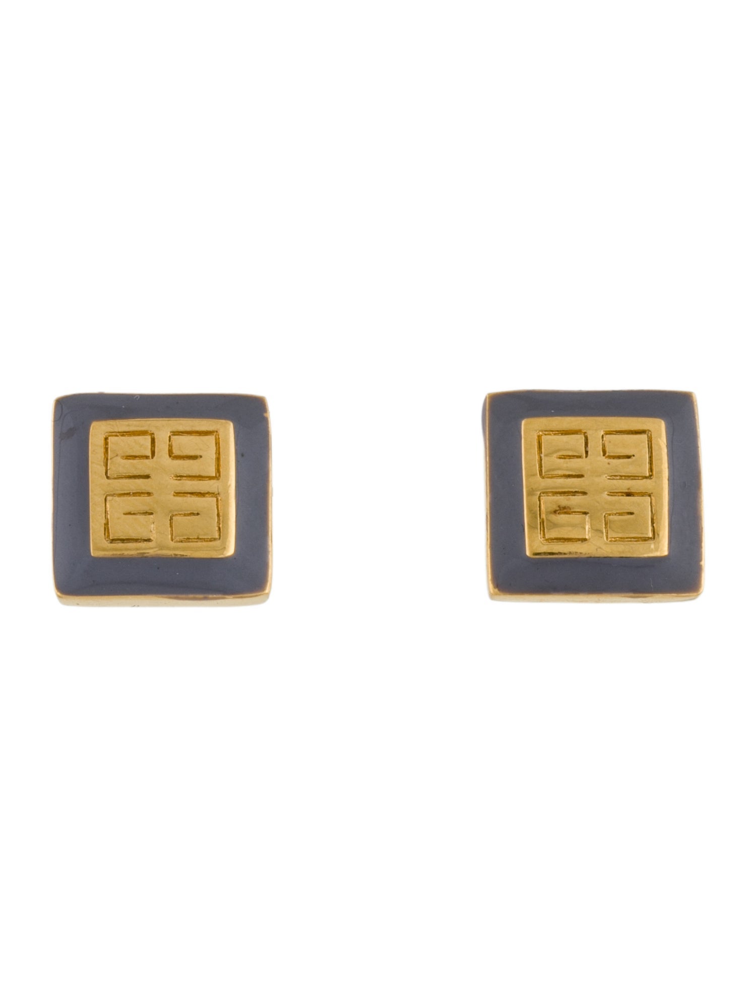 Givenchy Vintage Enamel Stud Earrings