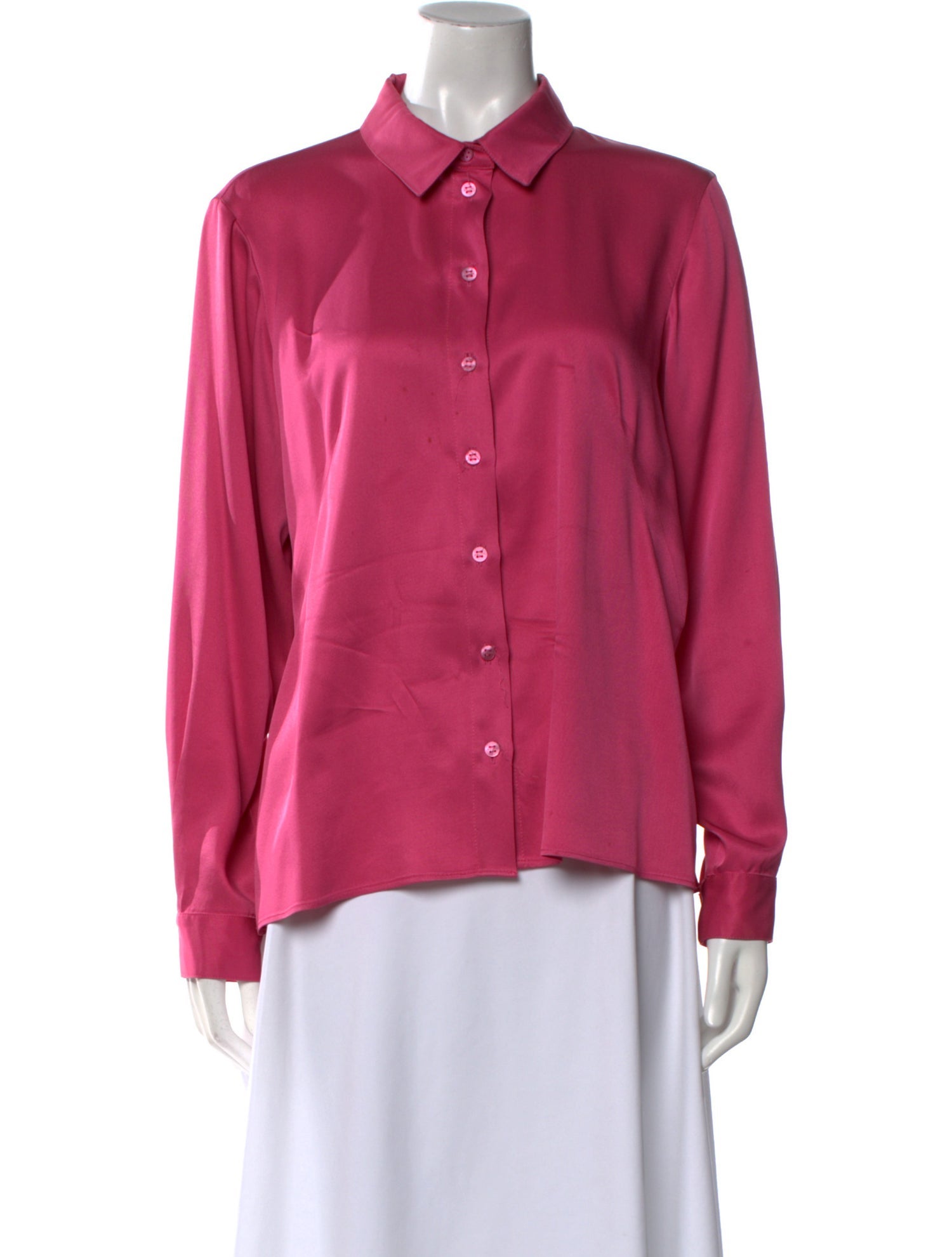 Givenchy Silk Long Sleeve Button-Up Top