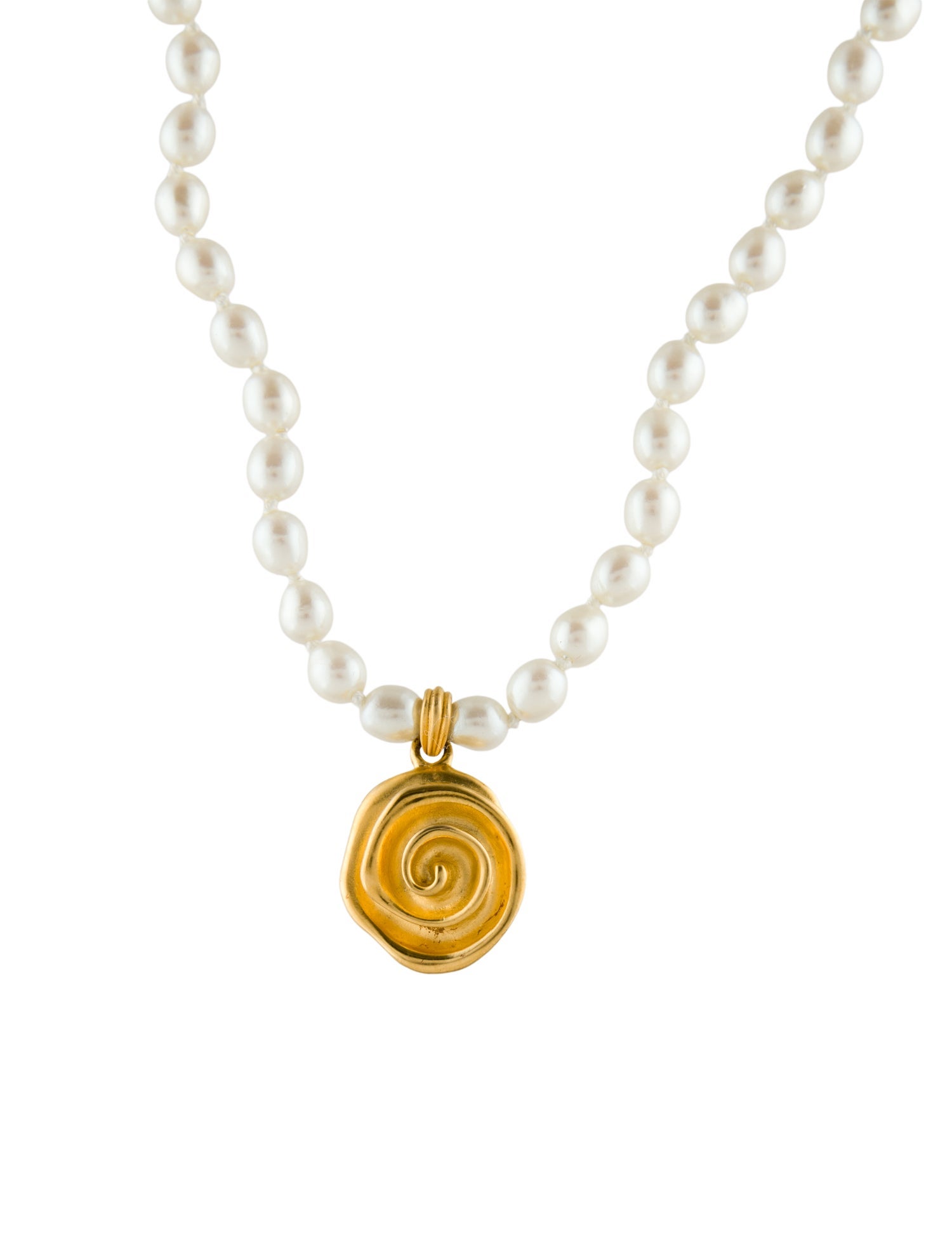 Givenchy Faux Pearl Rose Pendant Necklace
