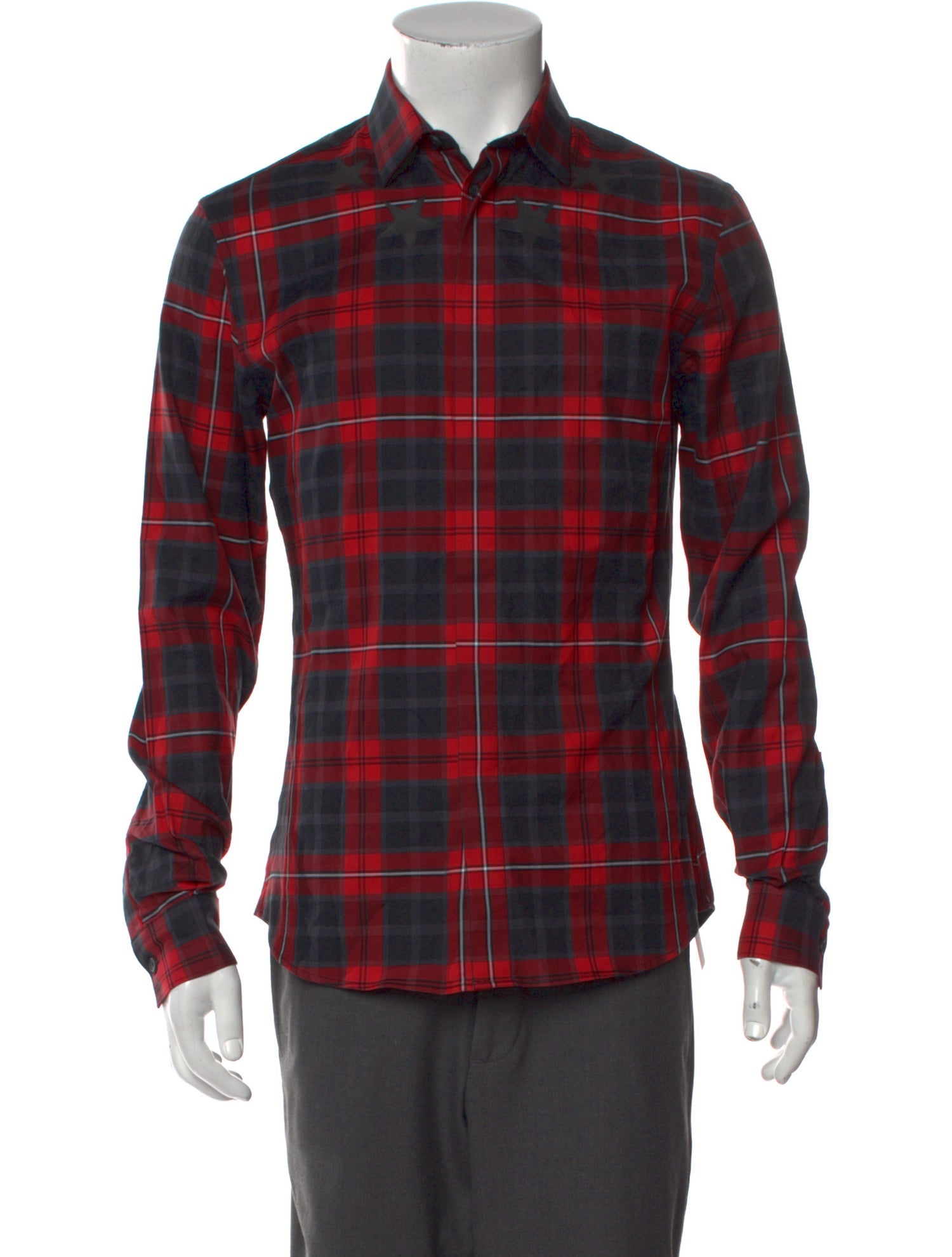 Givenchy Plaid Print Long Sleeve Shirt