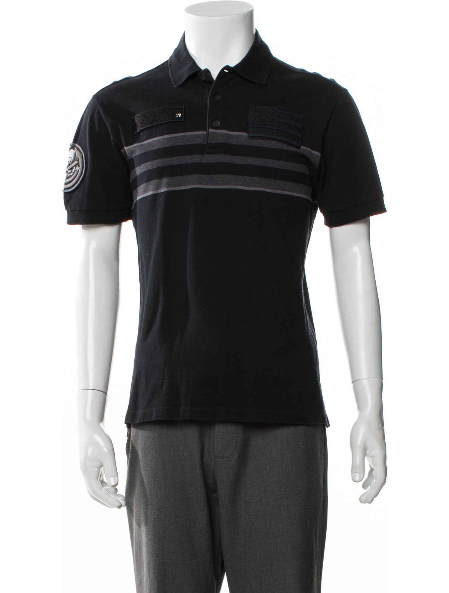 Givenchy Striped Collar Polo Shirt