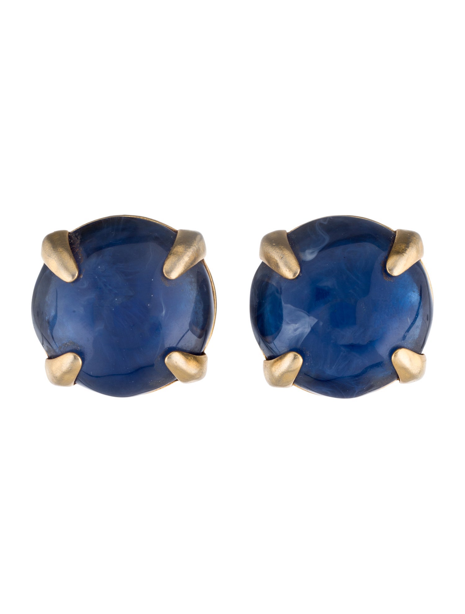 Givenchy Vintage Resin Cabochon Clip-On Earrings