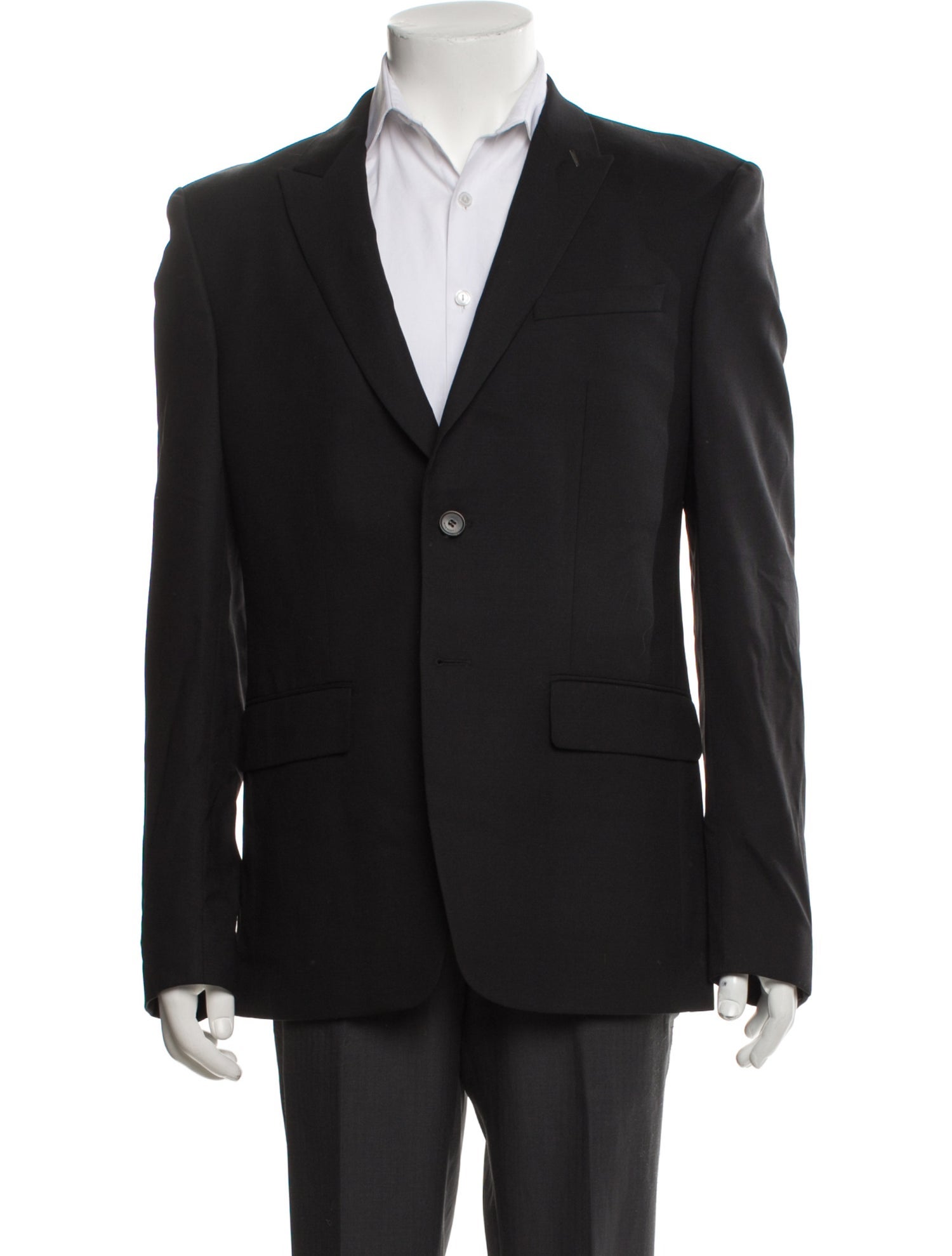Givenchy Wool Leather Trim Embellishment Blazer