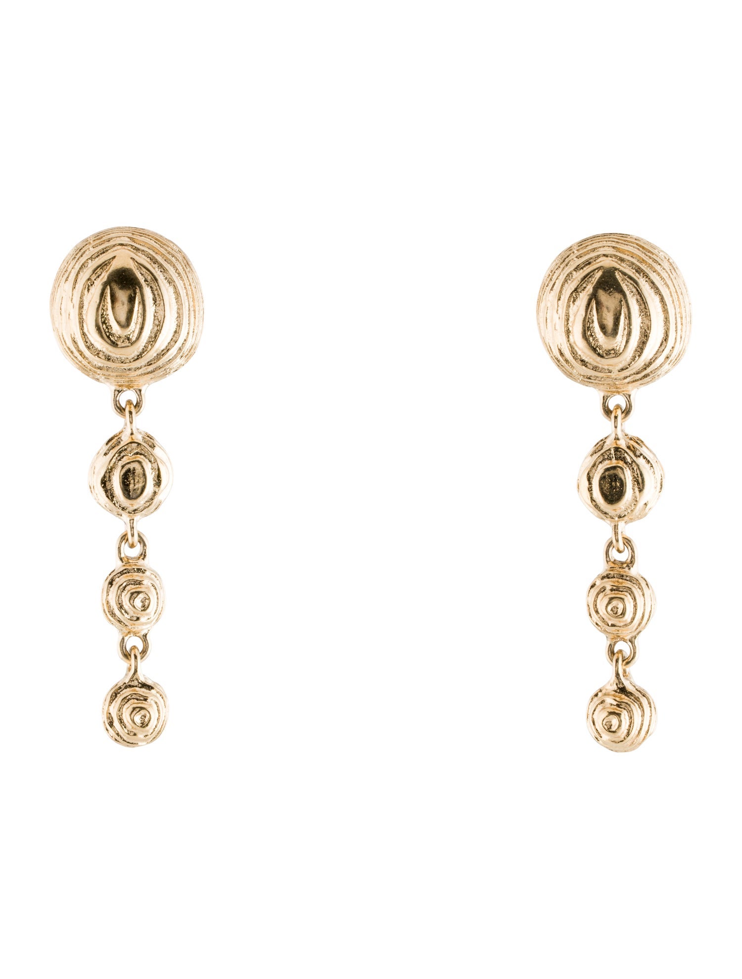 Givenchy Textured Long Drop Clip-On Earrings