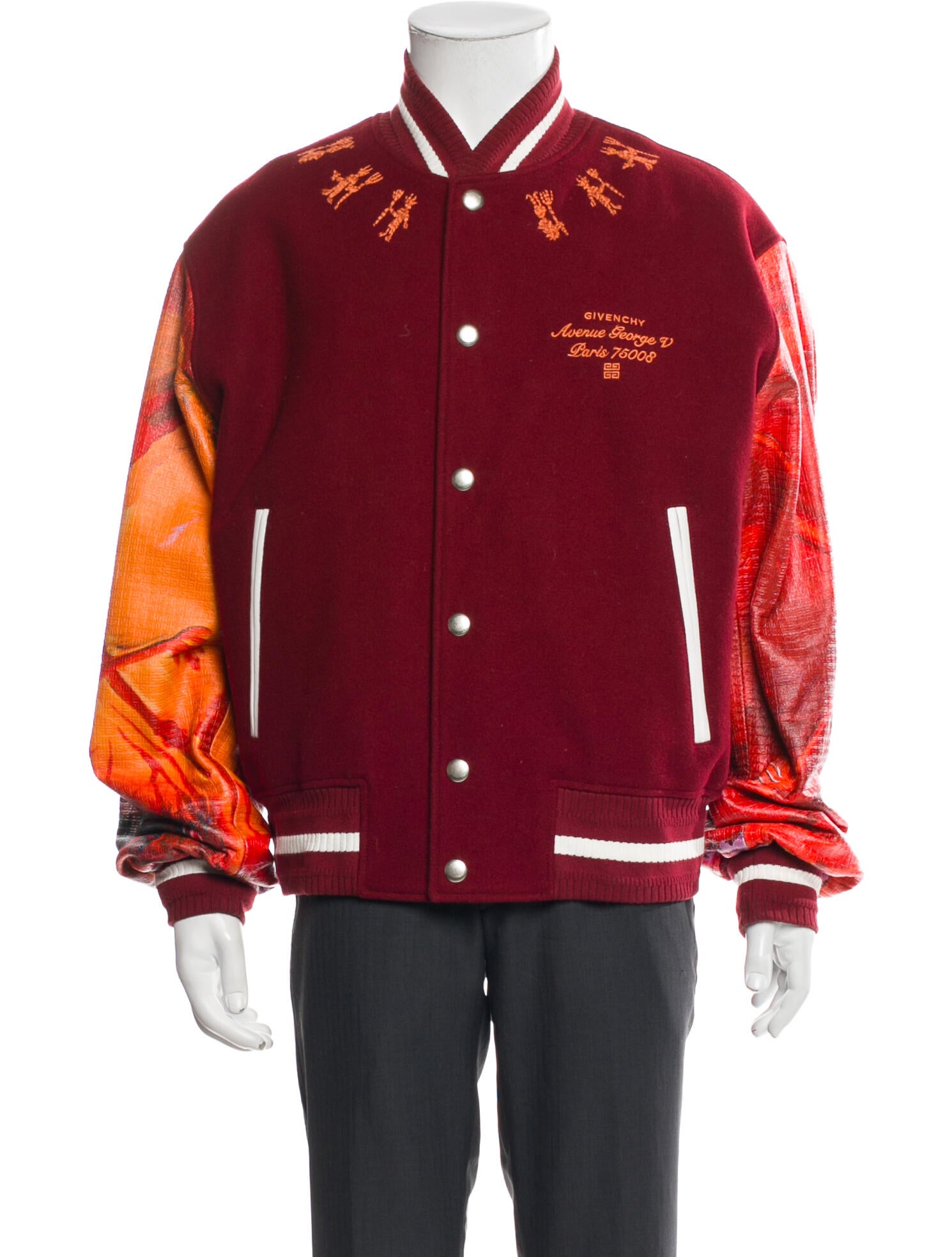 Givenchy Wool Graphic Print Varsity Jacket