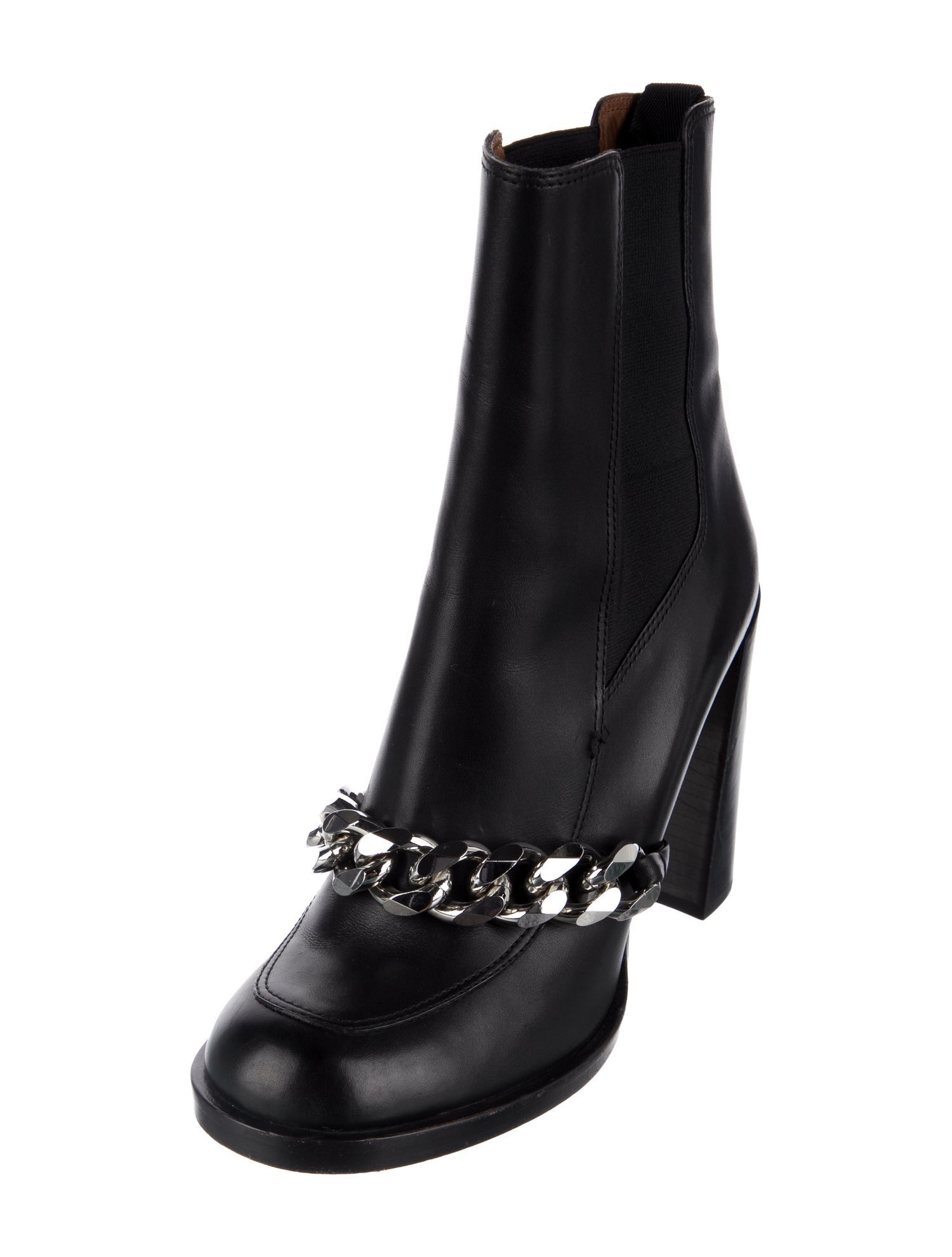 Givenchy Leather Chain-Link Accents Chelsea Boots