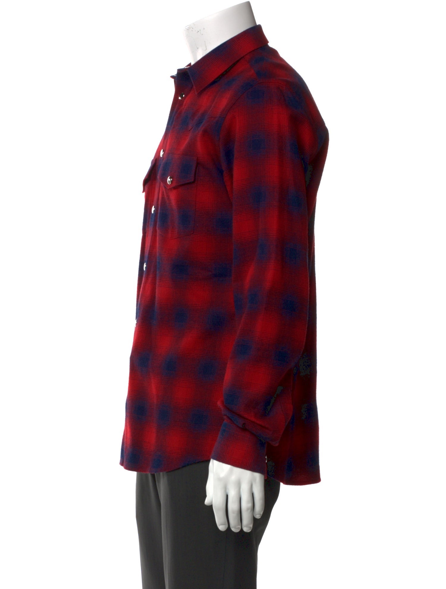 Givenchy Plaid Print Long Sleeve Western Shirt