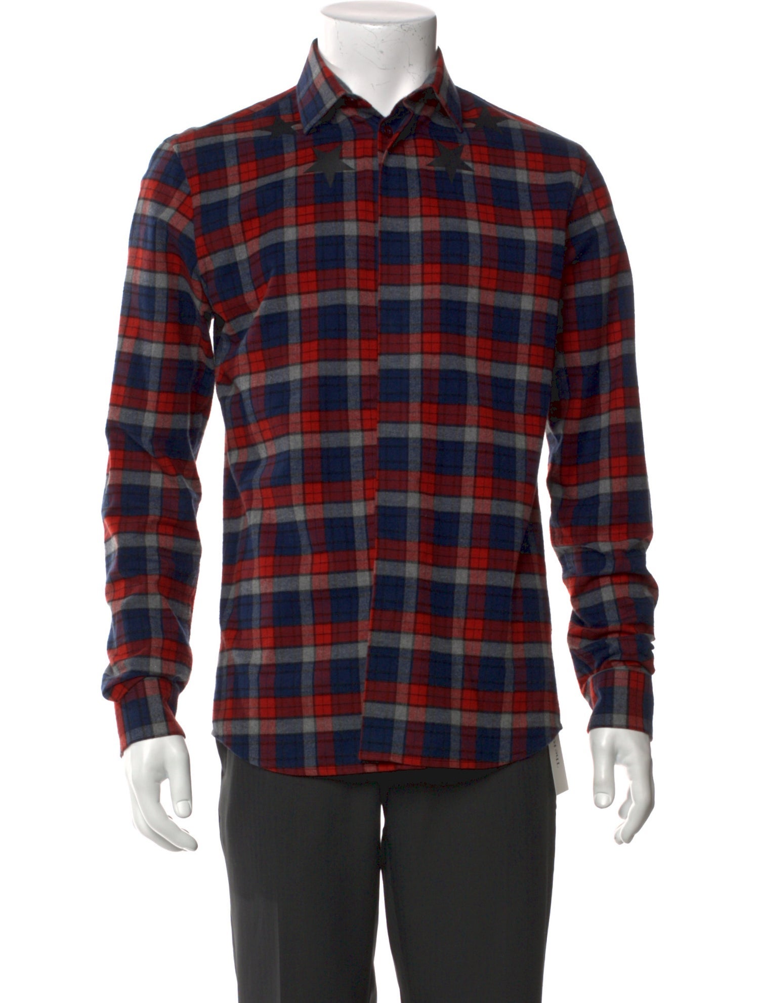Givenchy Plaid Print Long Sleeve Shirt