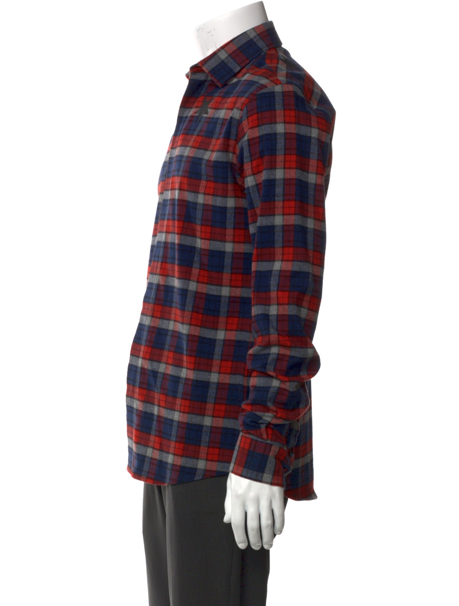 Givenchy Plaid Print Long Sleeve Shirt