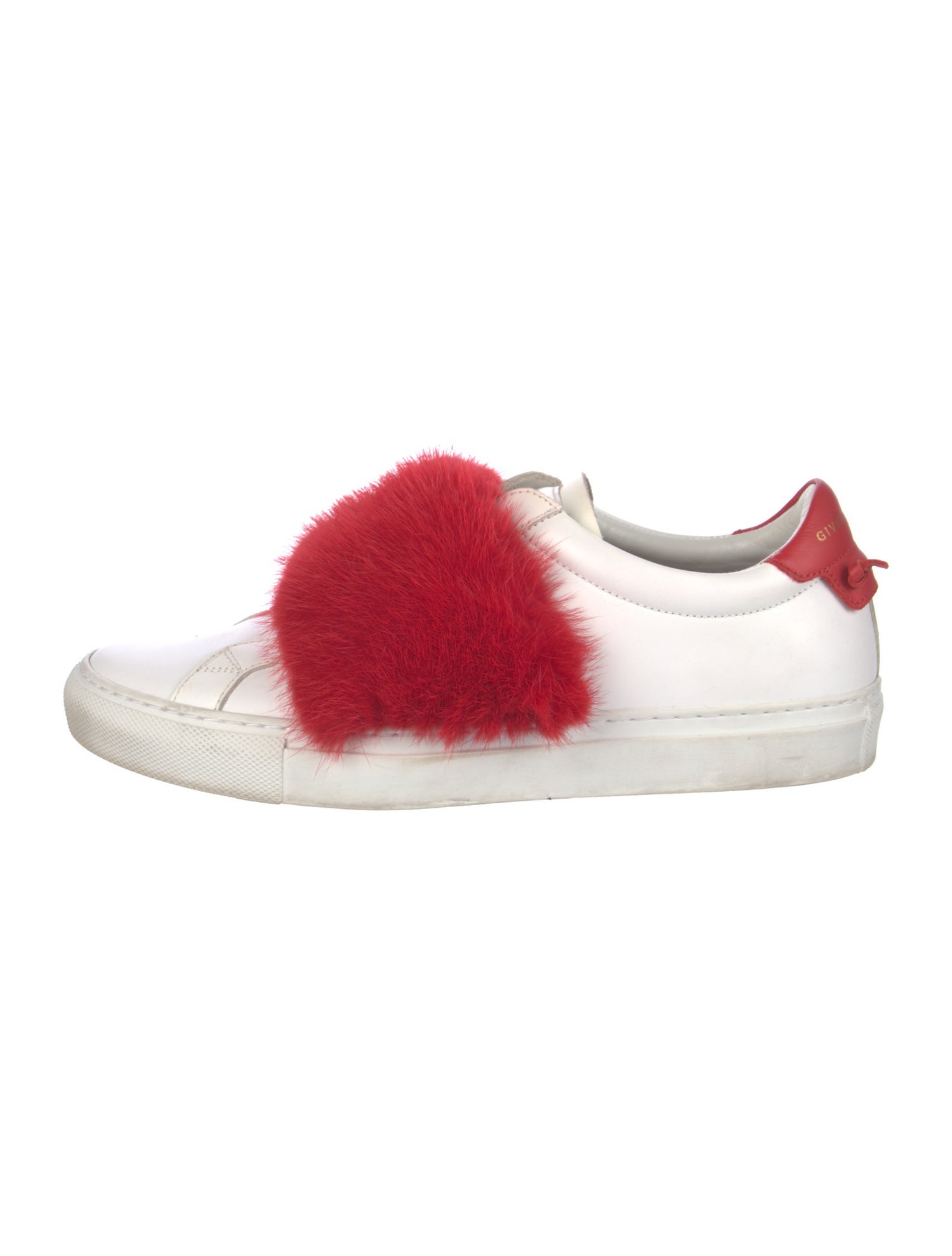 Givenchy Leather Fur Trim Sneakers