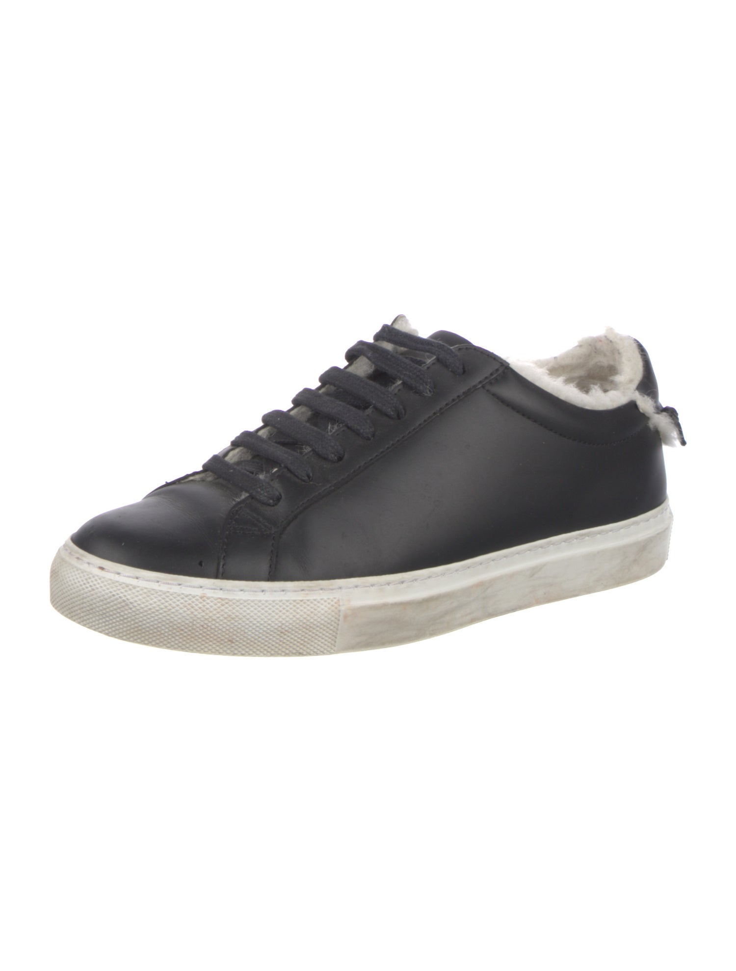 Givenchy Leather Faux Fur Trim Sneakers