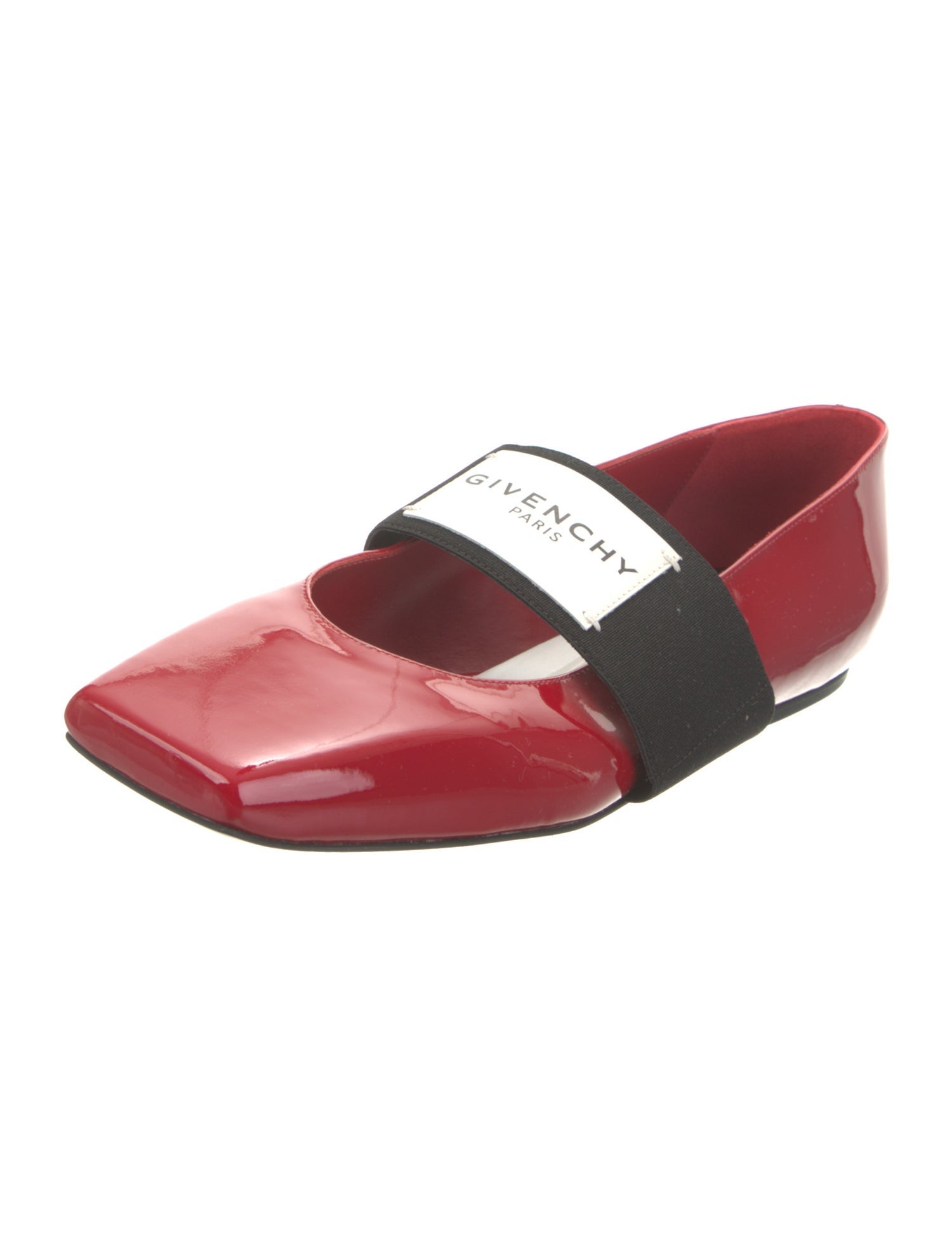 Givenchy Patent Leather Colorblock Pattern Mary Jane Flats