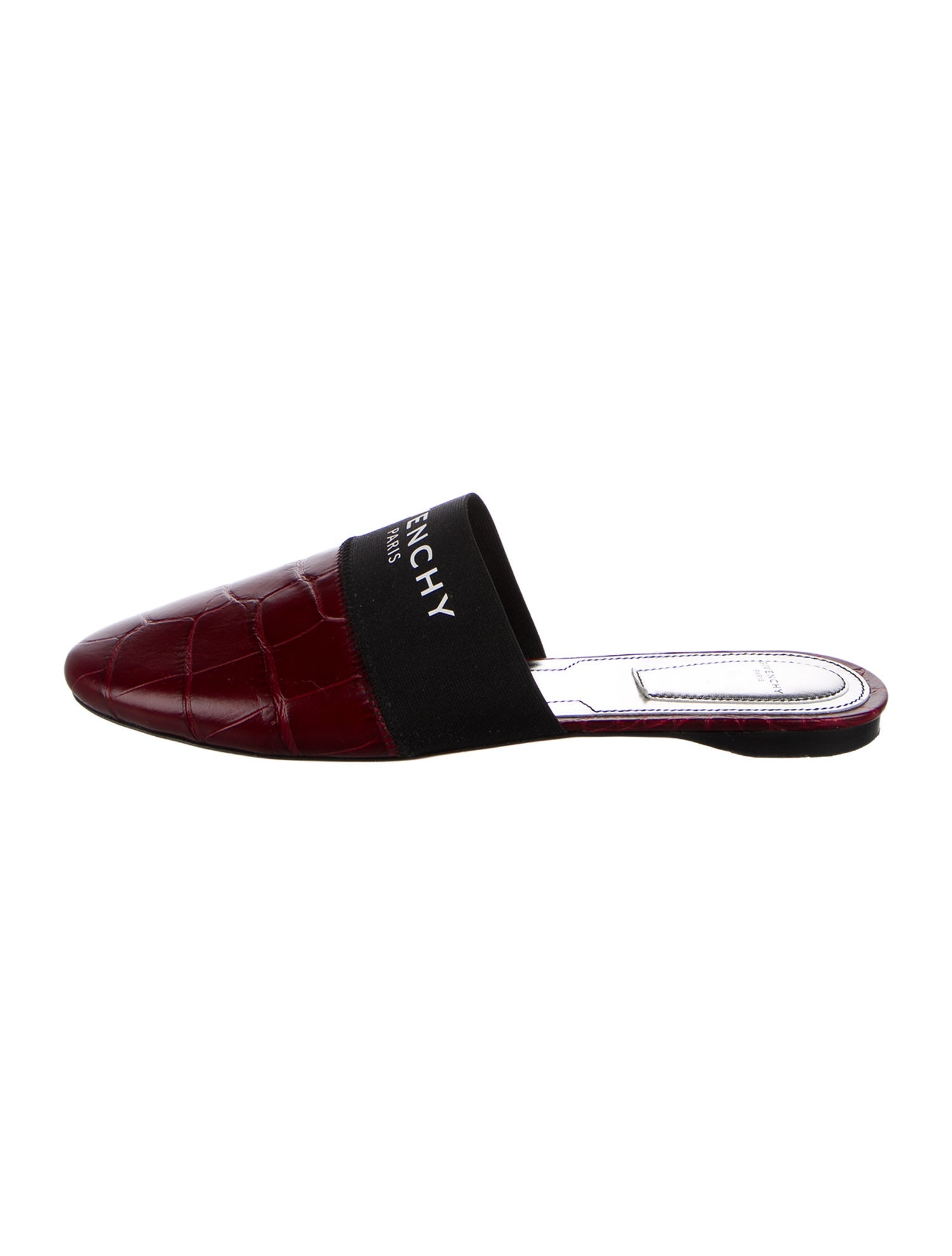Givenchy Signature Logo Embossed Leather Mules