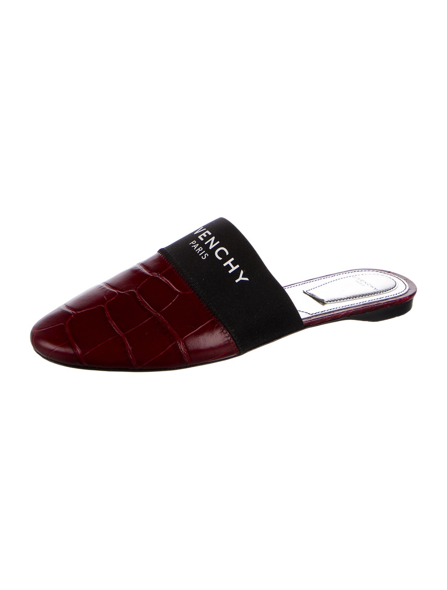 Givenchy Signature Logo Embossed Leather Mules