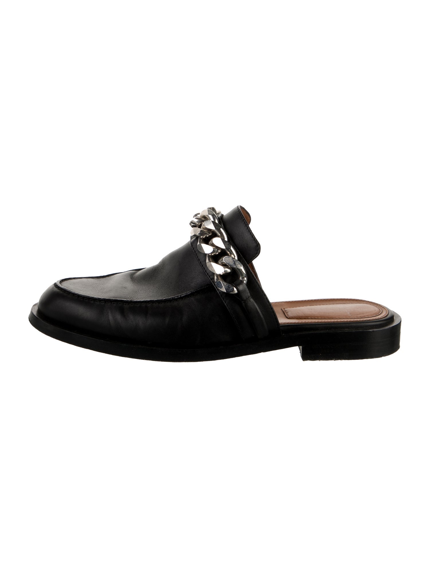 Givenchy Leather Chain-Link Accents Mules