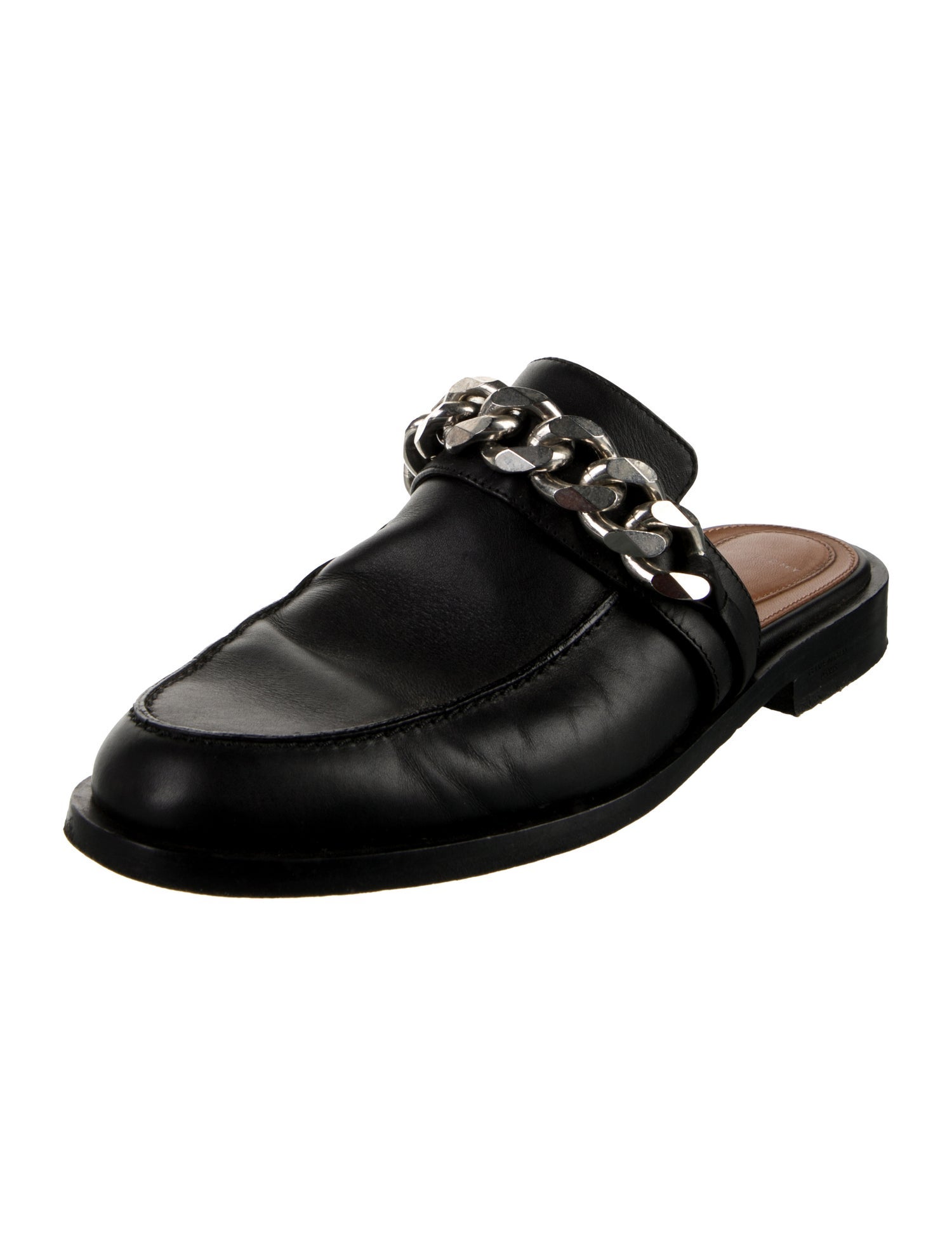 Givenchy Leather Chain-Link Accents Mules