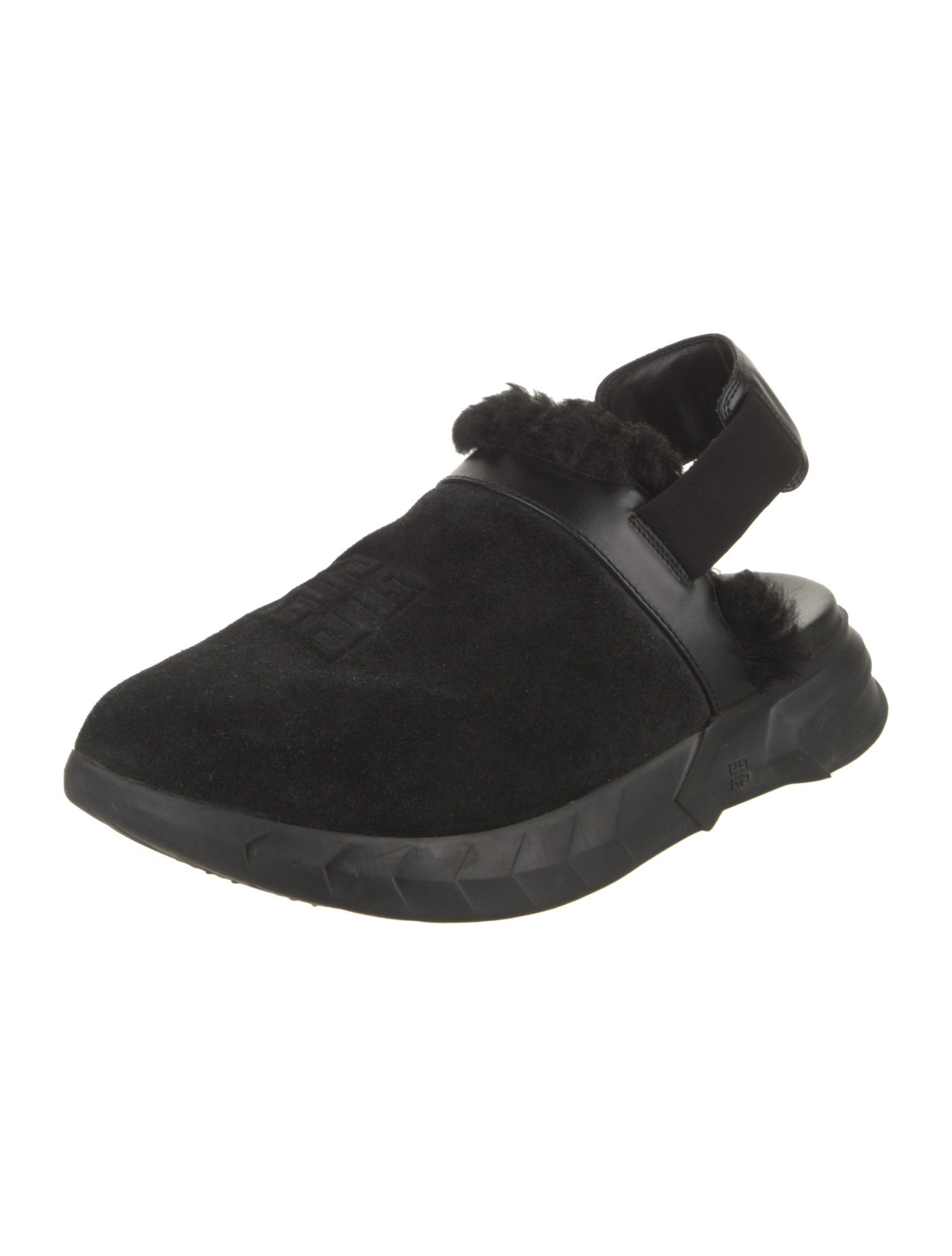 Givenchy Suede Faux Fur Trim Sandals